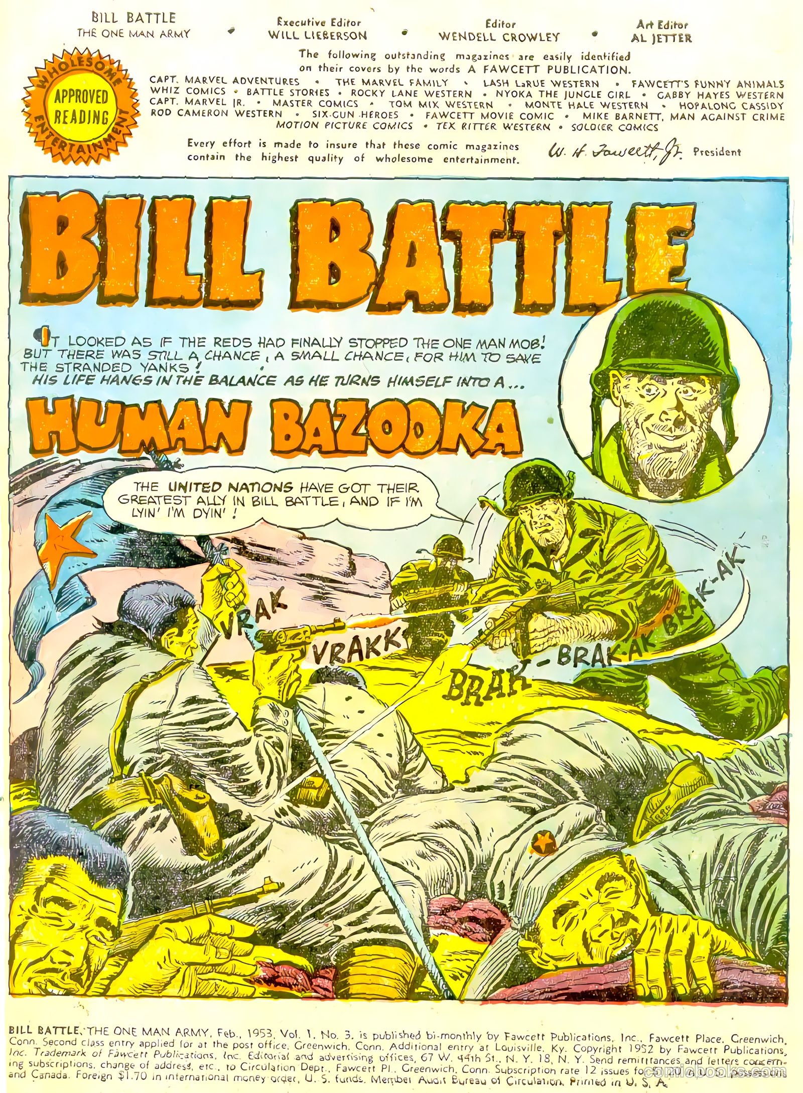 Bill Battle, the One Man Army #3 (1953) — page 2 of 35