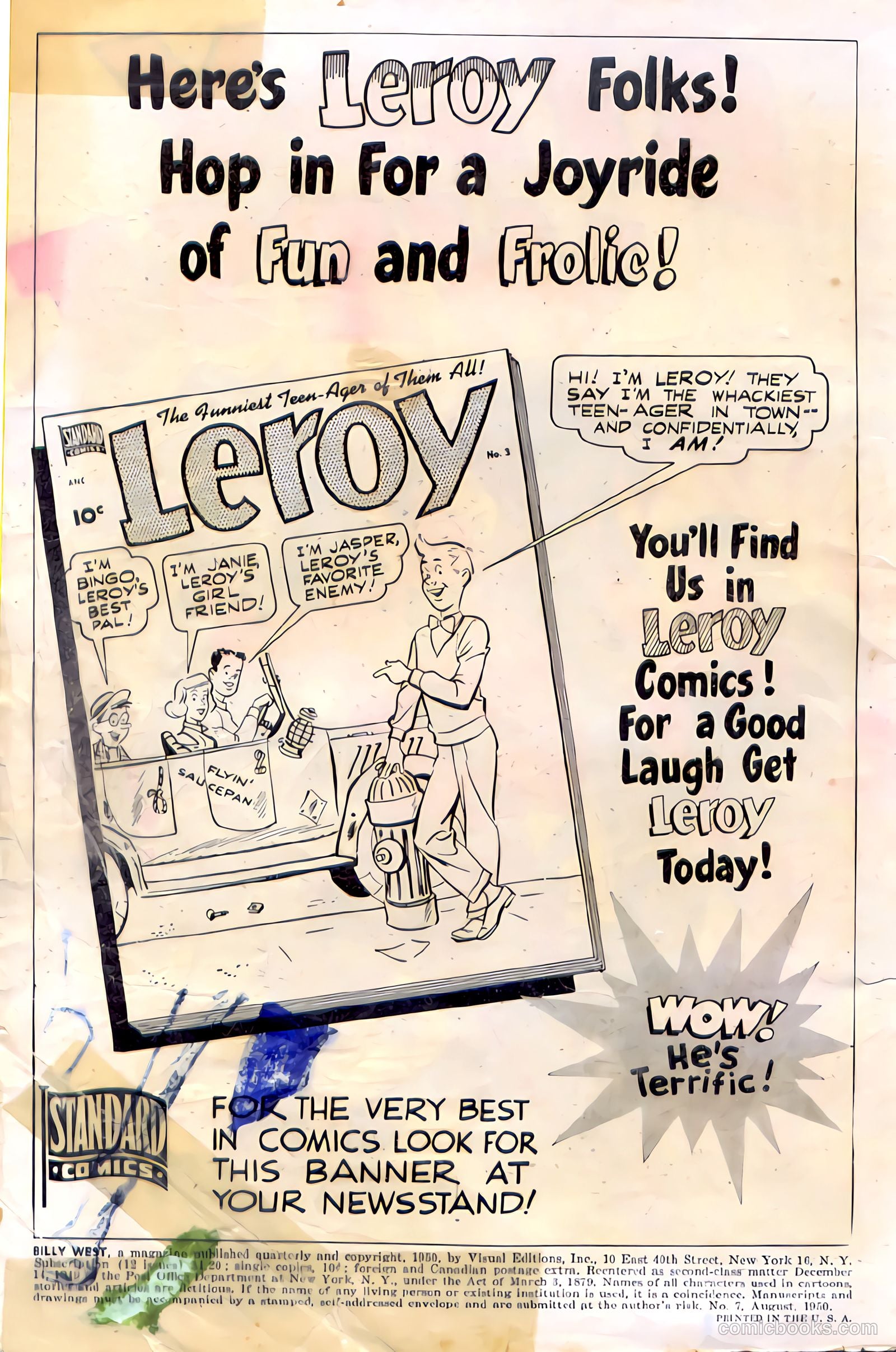Billy West #7 (1950, Visual Editions, Inc.) — page 2 of 36