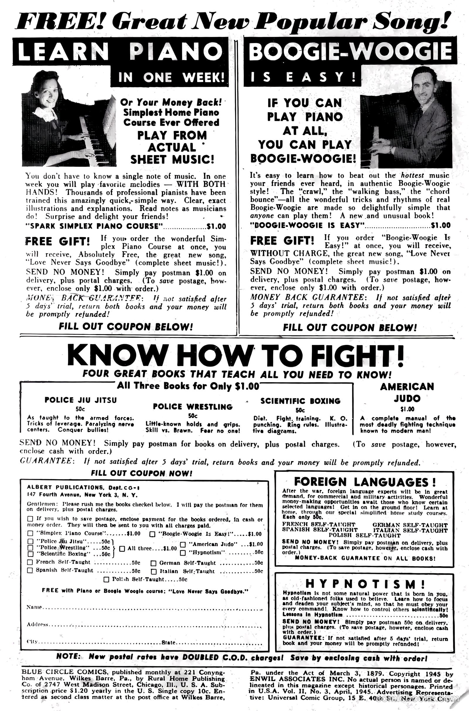 Blue Circle Comics #6 (1945, Rural Empire Publishing Co.) — page 2 of 37