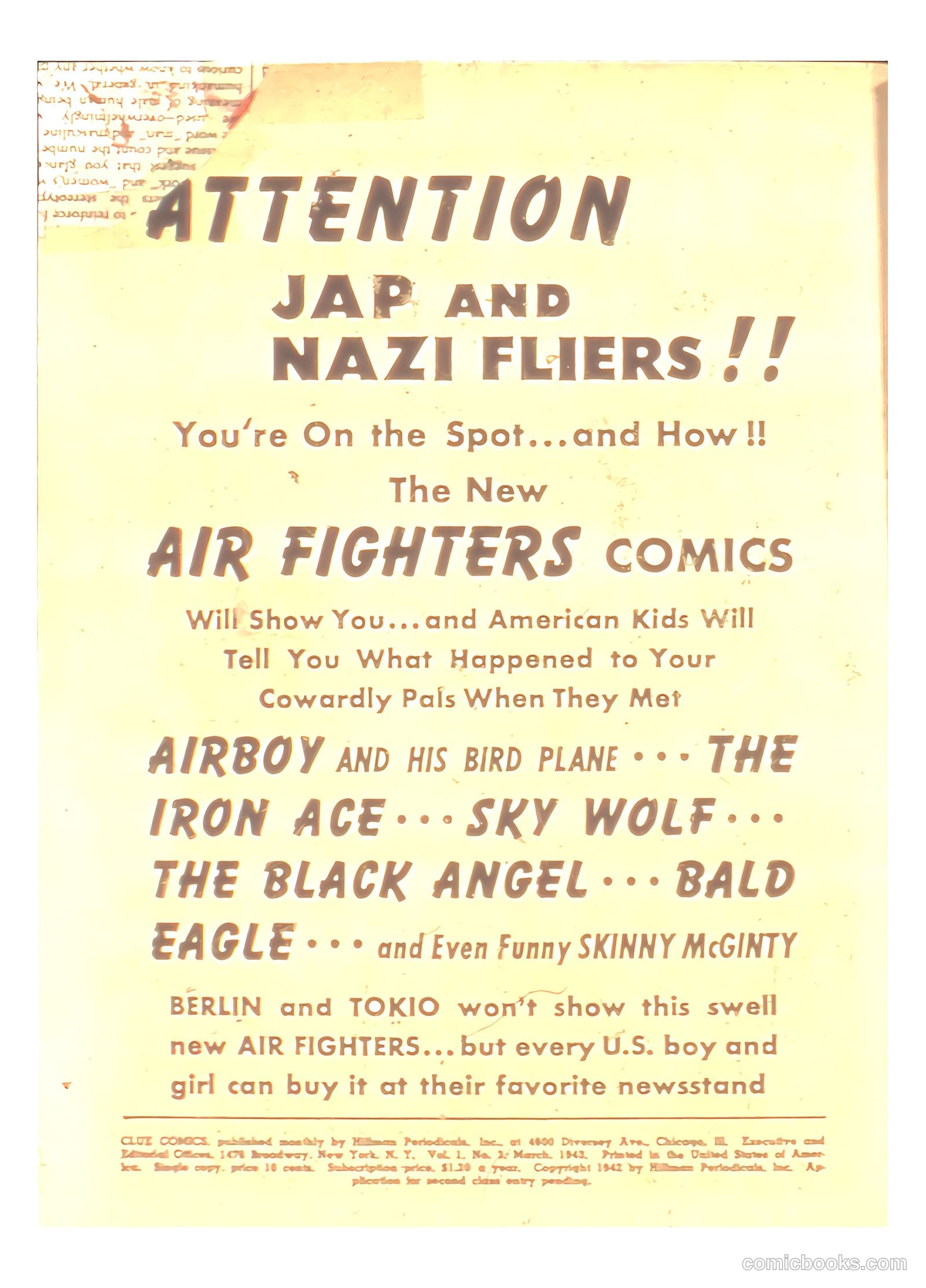 Clue Comics #3 (1943, Hillman) — page 2 of 68