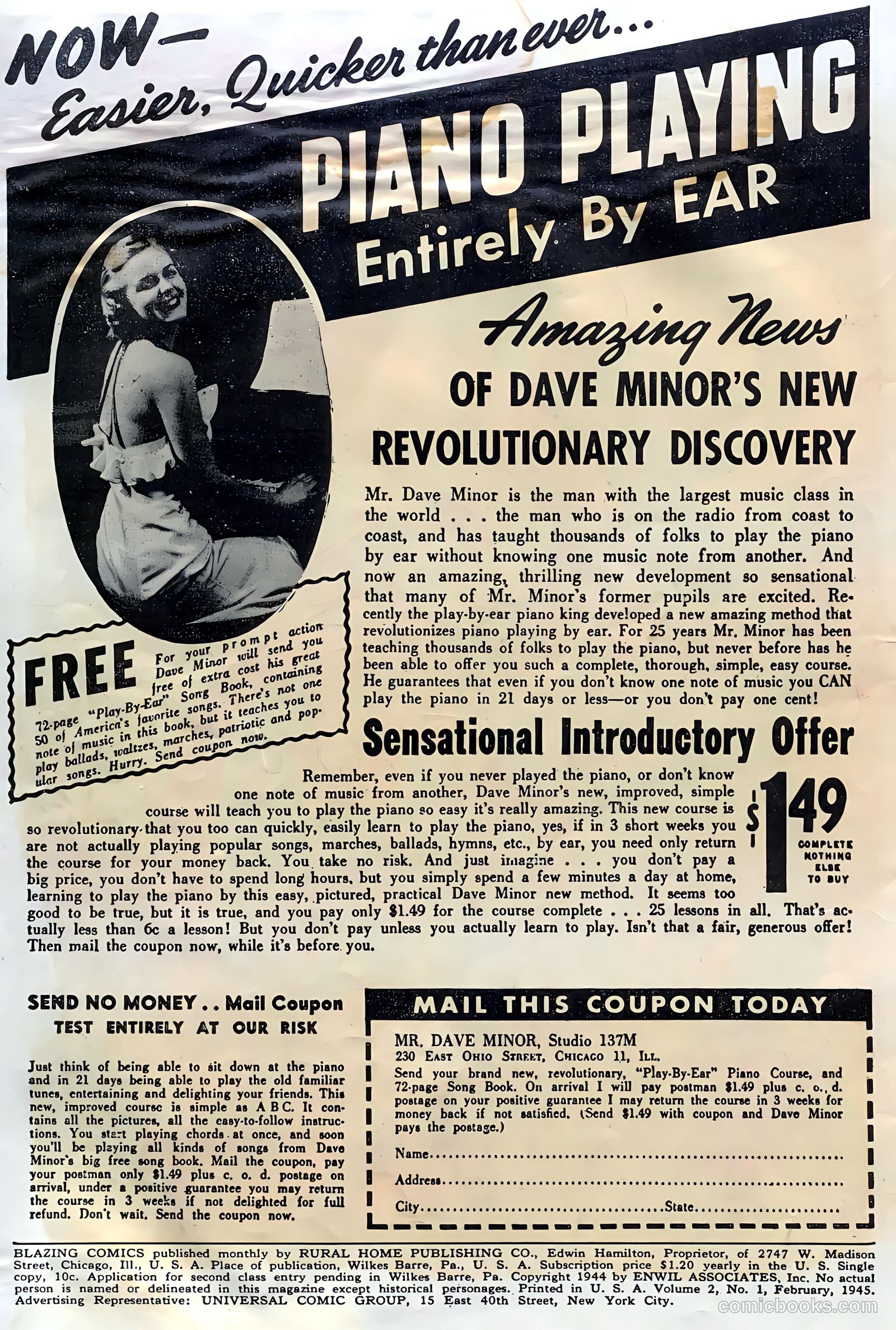 Blazing Comics #4 (1945, REWL PUBLICATIONS INC.) — page 2 of 52