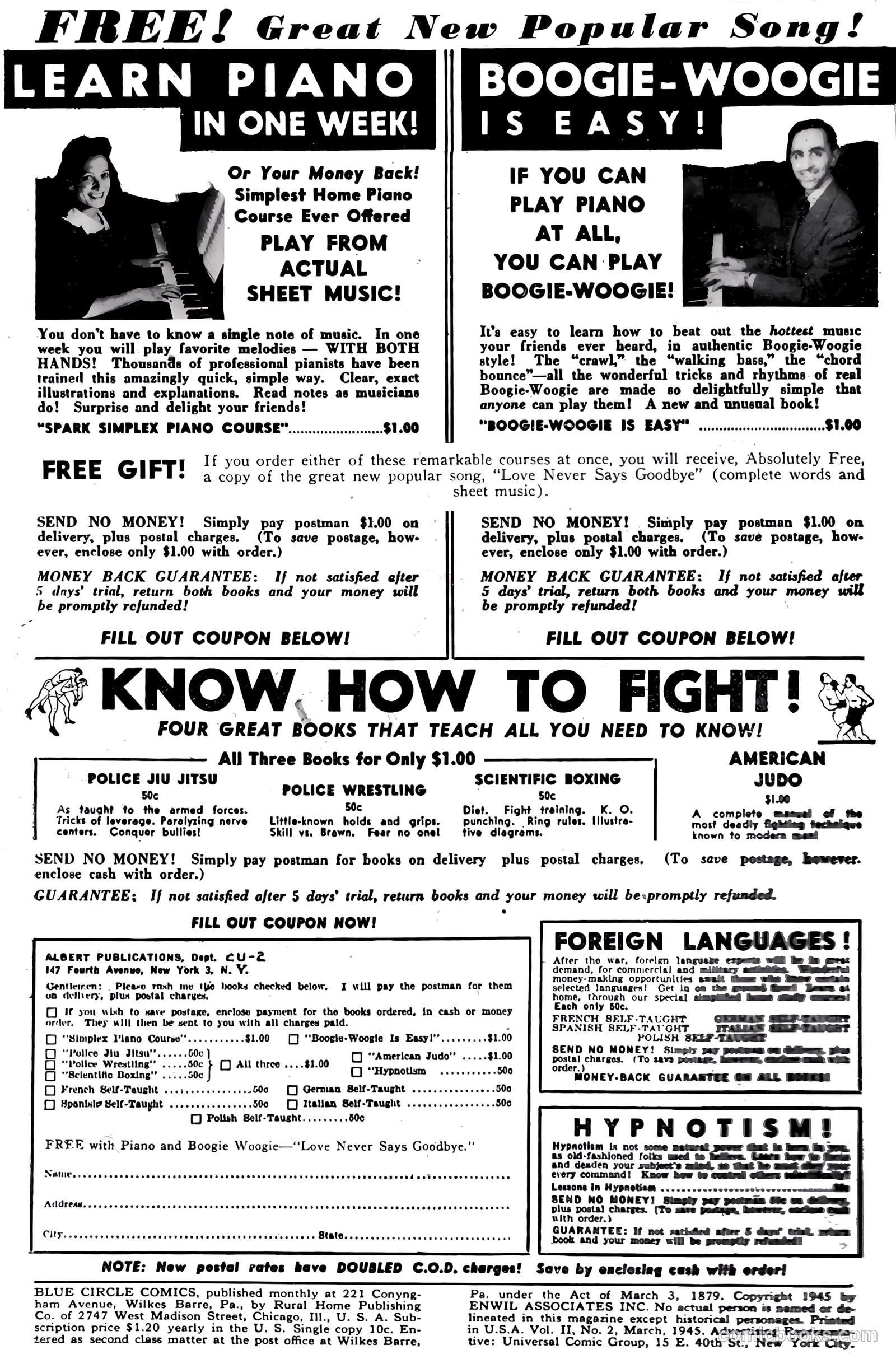 Blue Circle Comics #5 (1944, Rural Empire Publishing Co.) — page 2 of 52