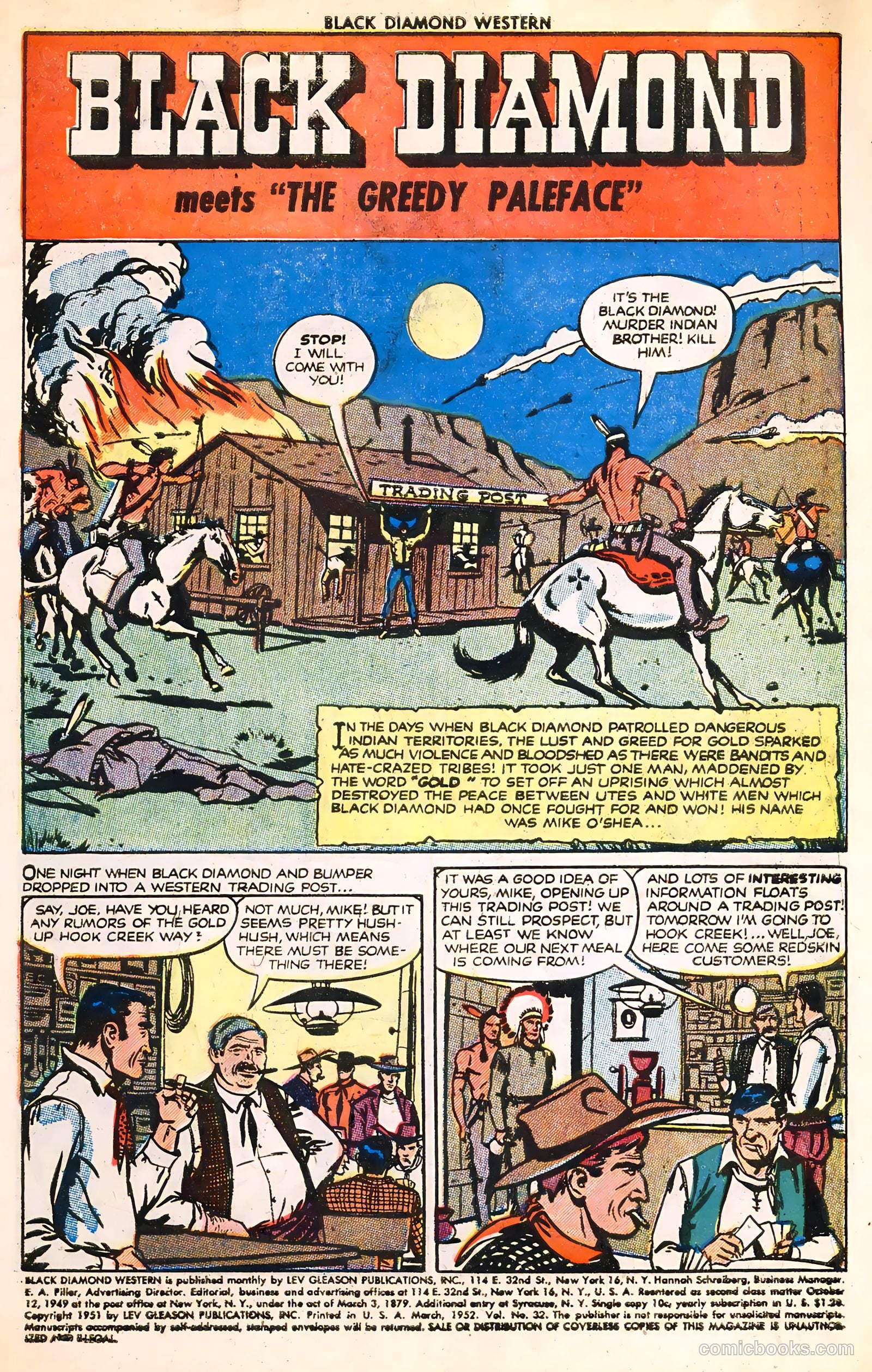 Black Diamond Western #32 (1949, Lev Gleason Publications, Inc.) — page 3 of 36