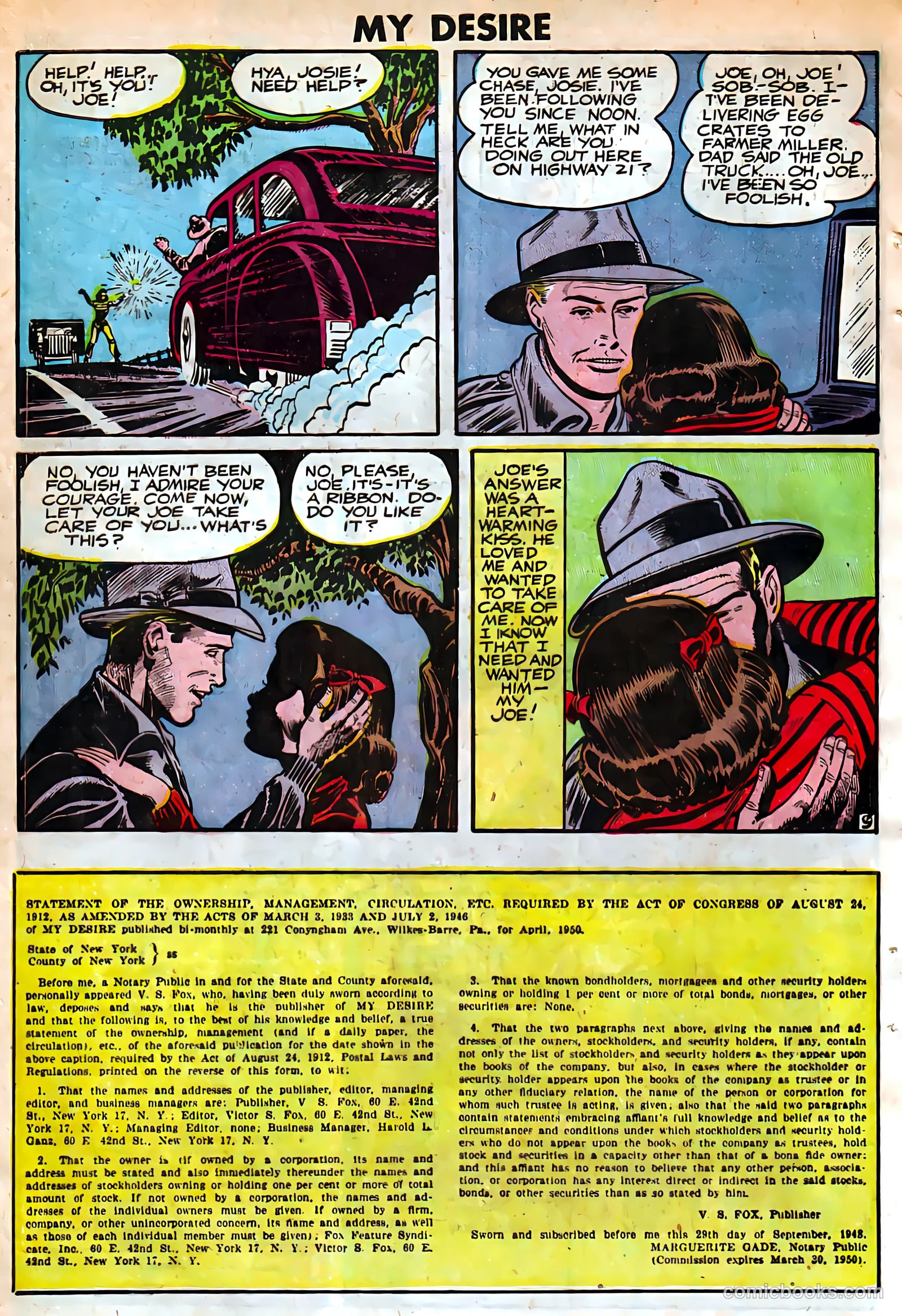 My Desire, Intimate Confessions #4 (1950) — page 31 of 34