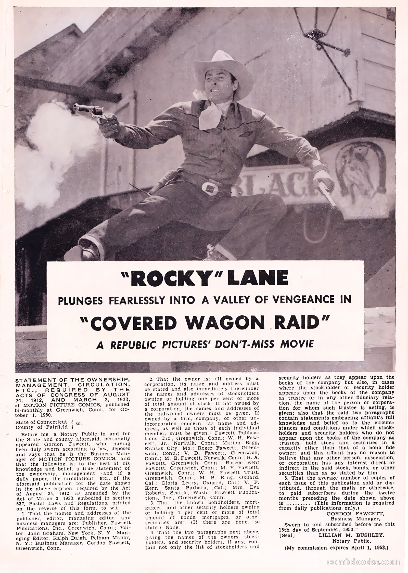 Motion Picture Comics 103 Covered Wagon Raid #1 — page 35 of 36