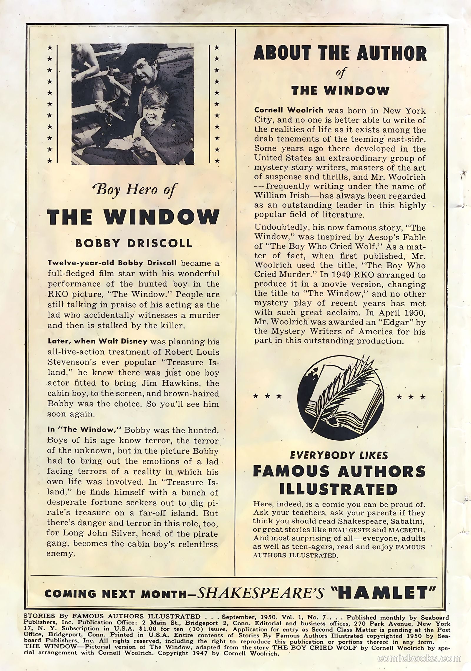 Stories By Famous Authors Illustrated 7 - The Window #1 — page 2 of 52