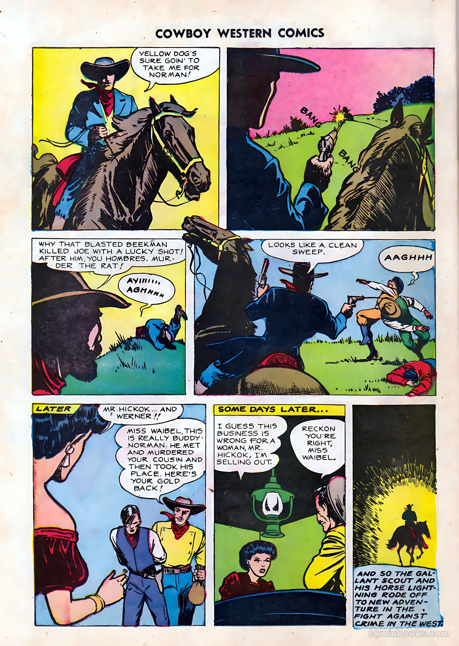 Cowboy Western #23 (1954) — page 34 of 36