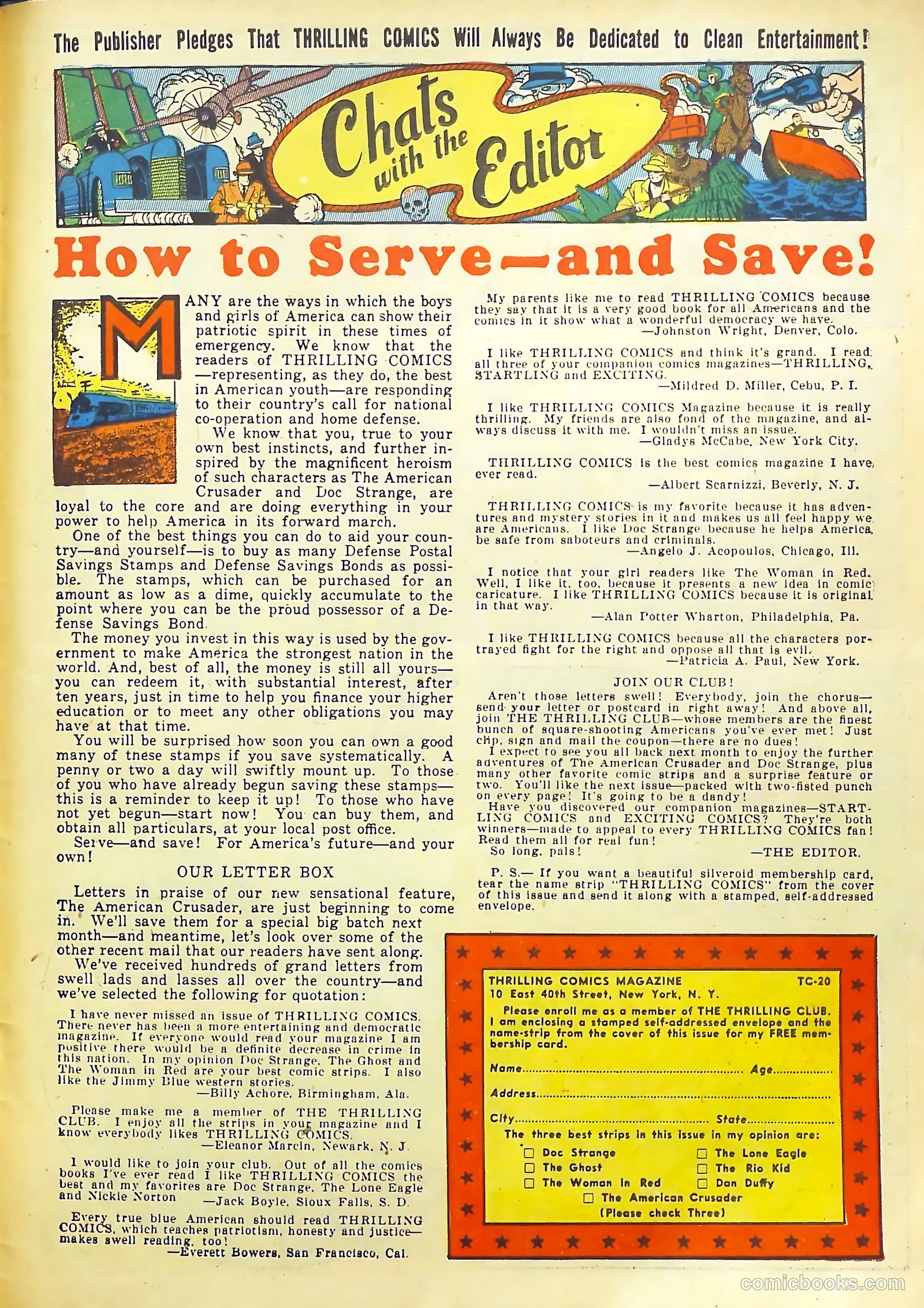 Thrilling Comics #20 (1940) — page 60 of 69