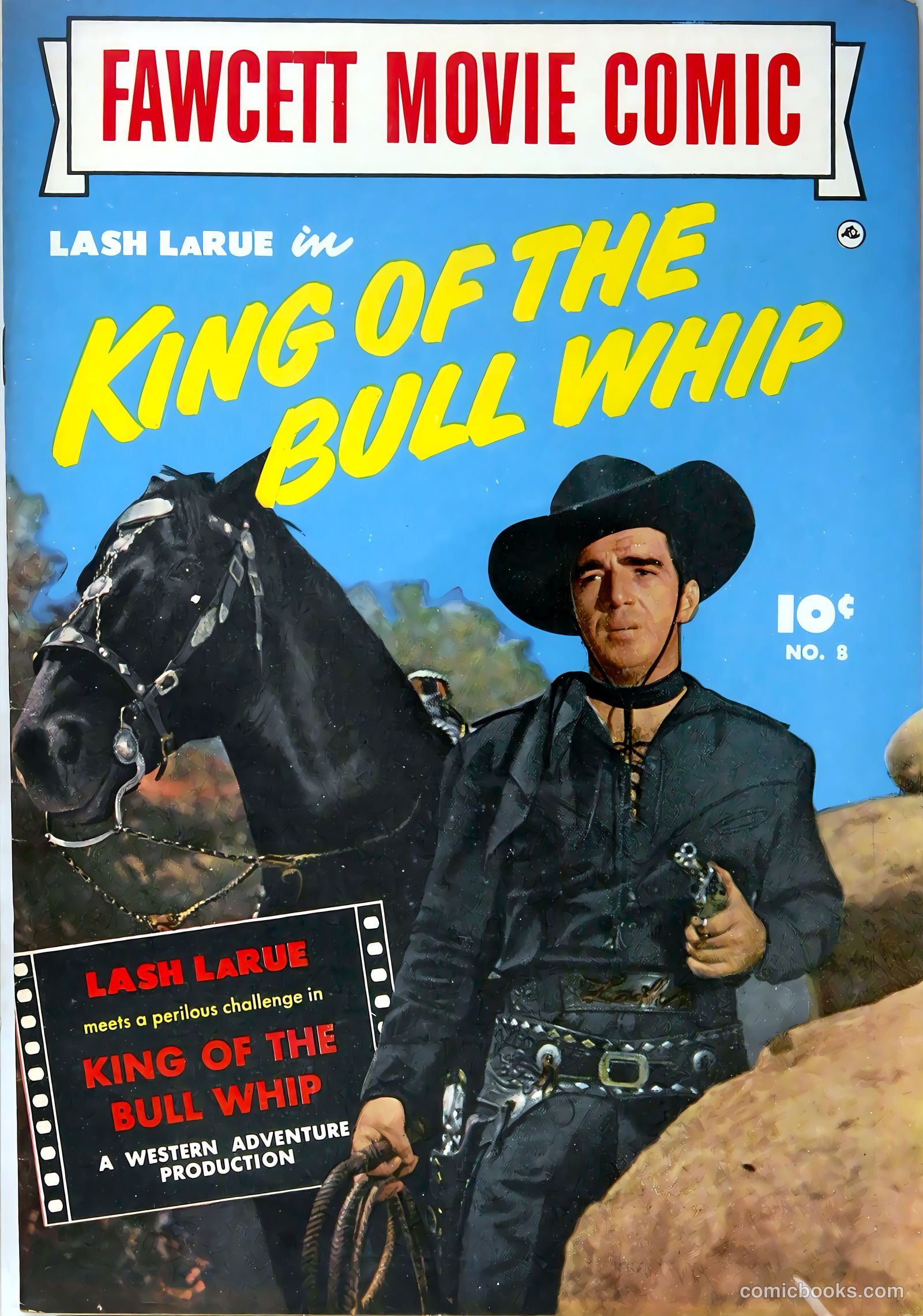 Fawcett Movie Comic 8 - King of the Bull Whip #1