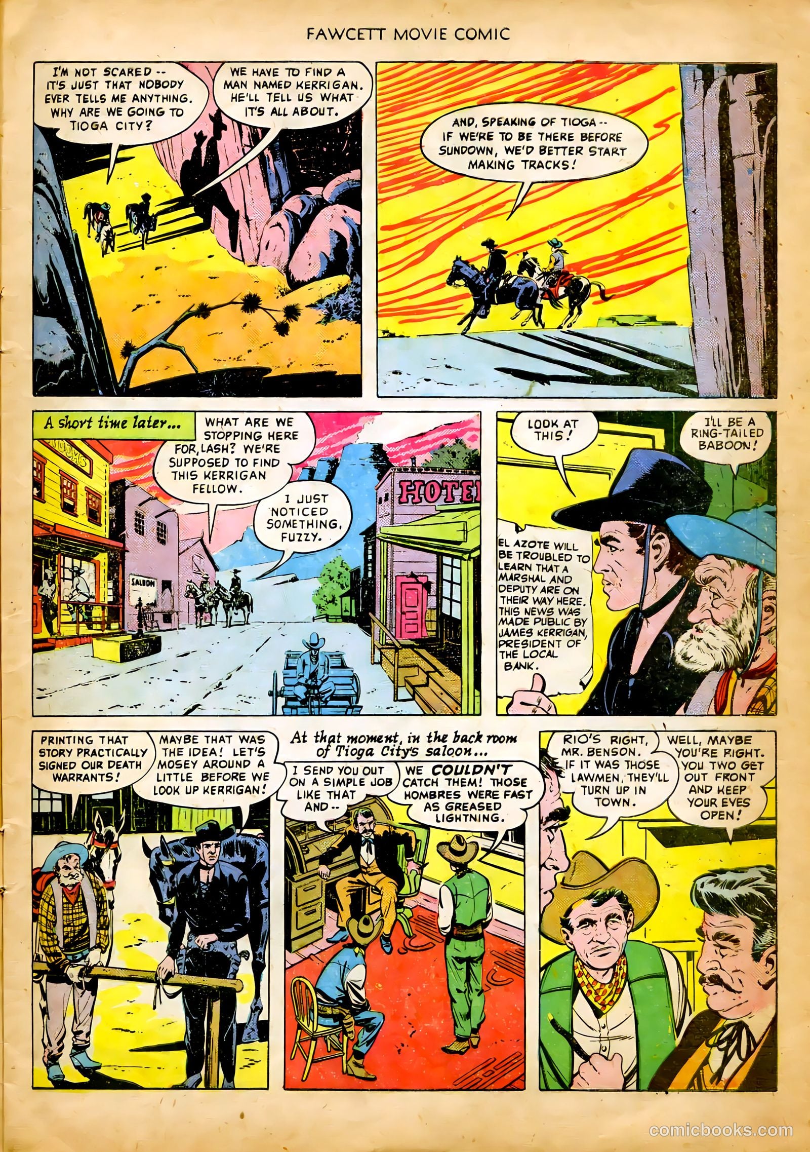Fawcett Movie Comic 8 - King of the Bull Whip #1 — page 9 of 36