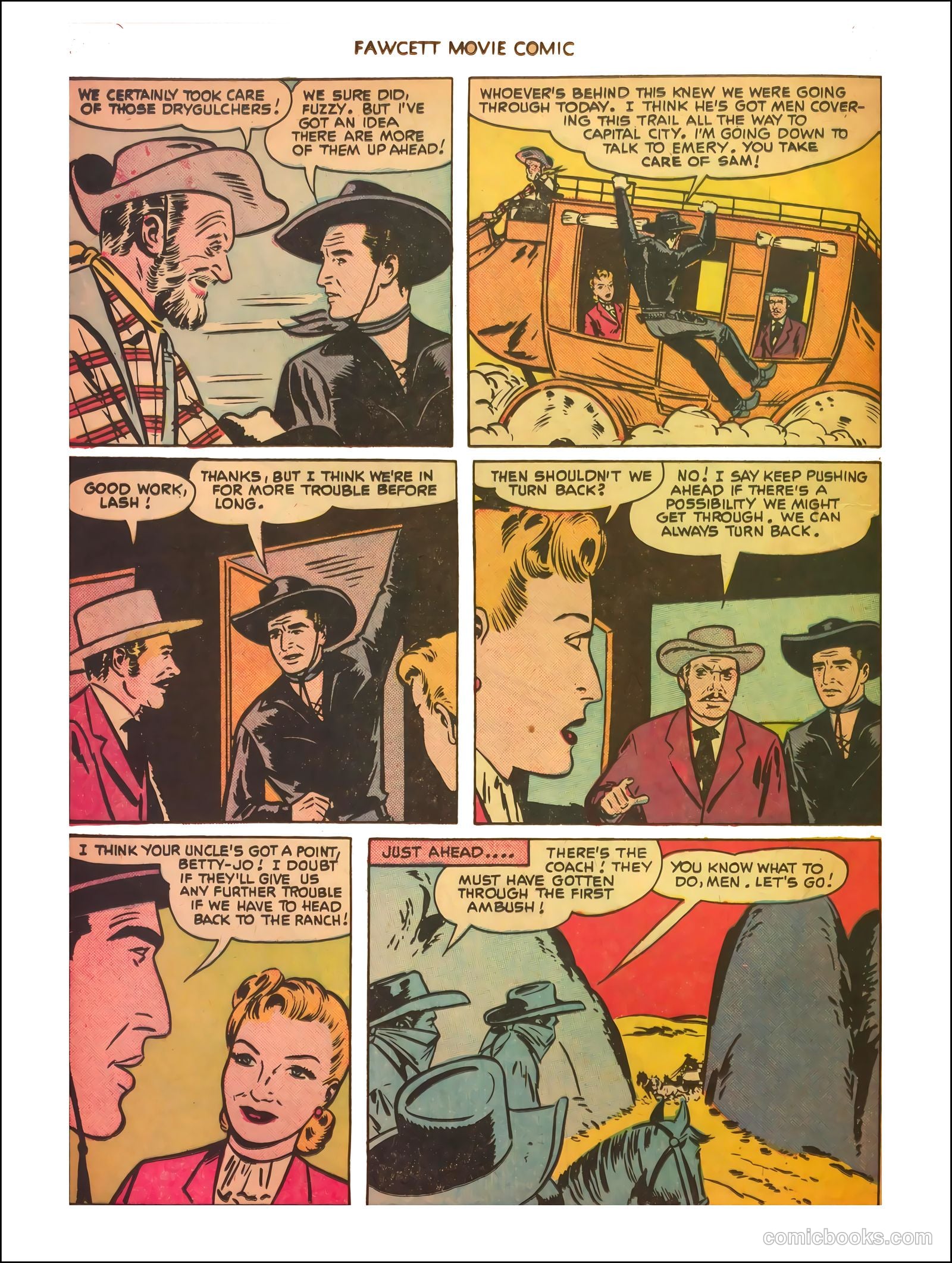 Fawcett Movie Comic 11 - The Thundering Trail #1 — page 19 of 35