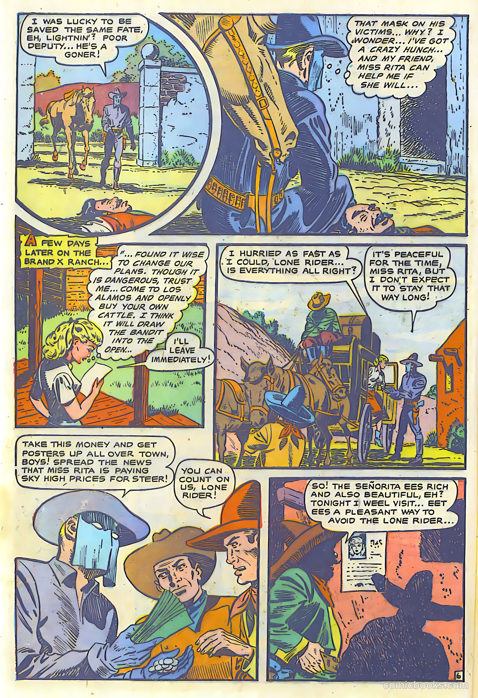 The Lone Rider #6 (1950) — page 7 of 30