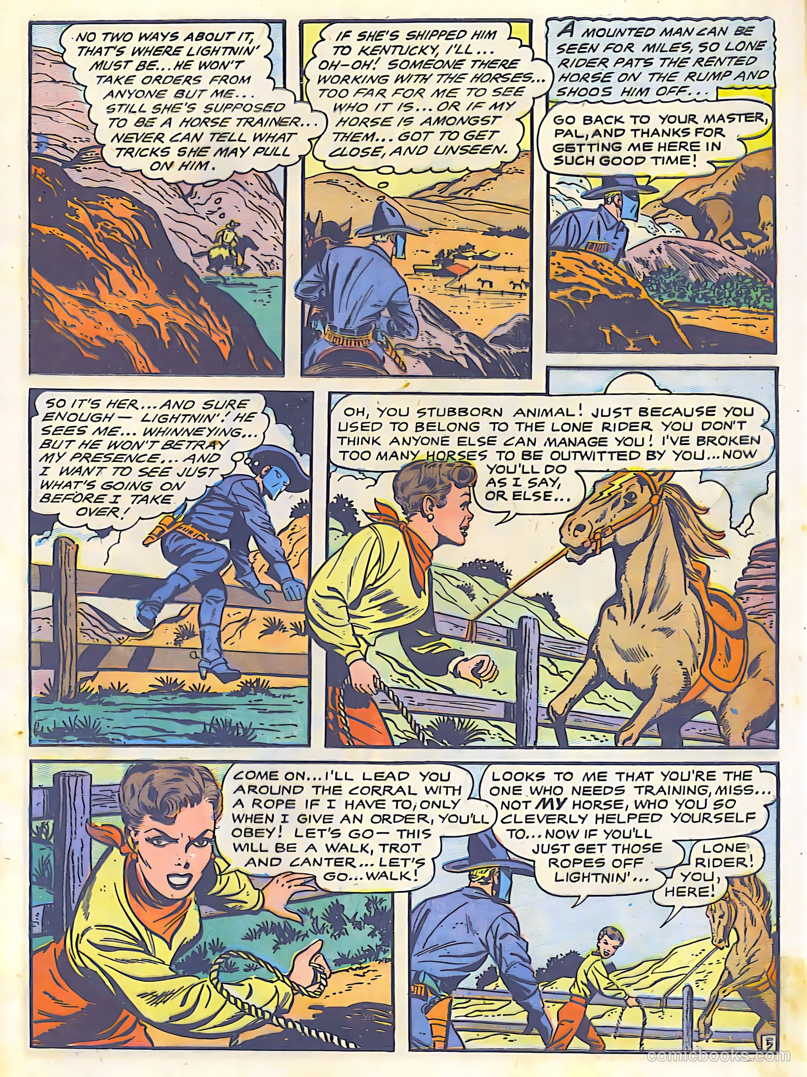 The Lone Rider #26 (1950) — page 7 of 36