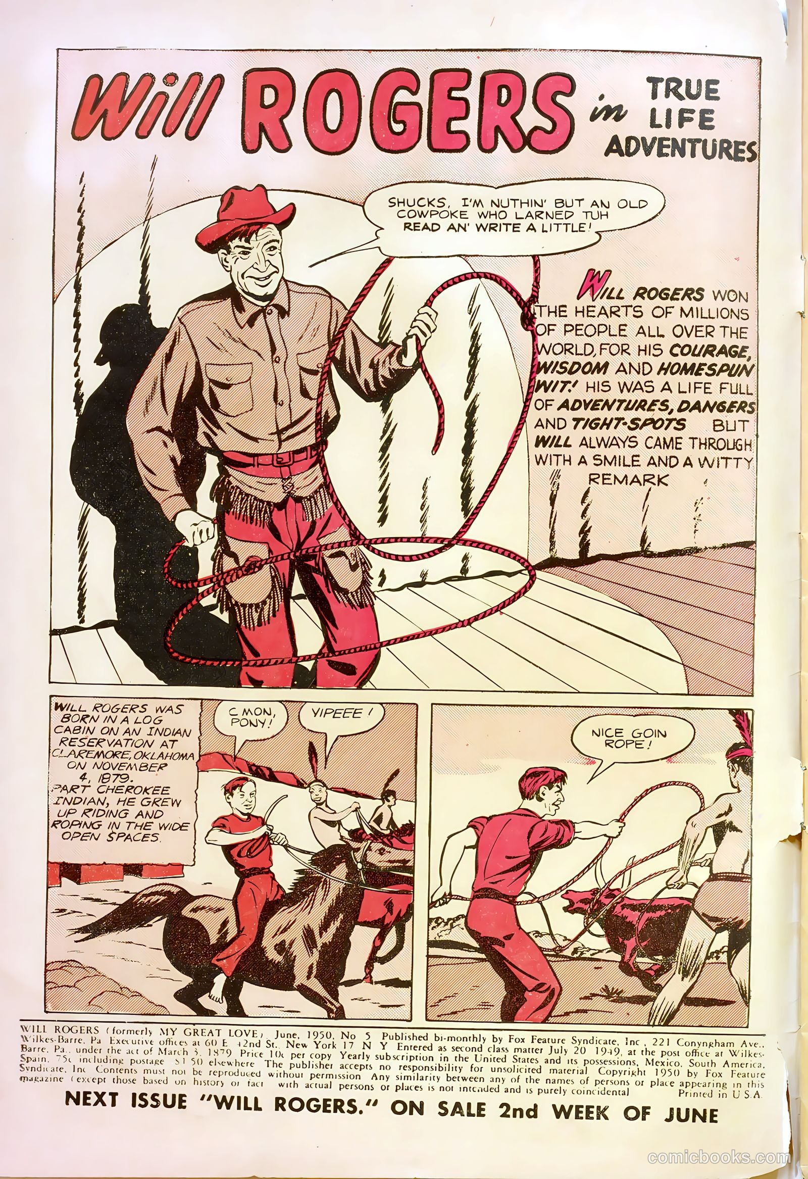Will Rogers #1 (1950) — page 2 of 36
