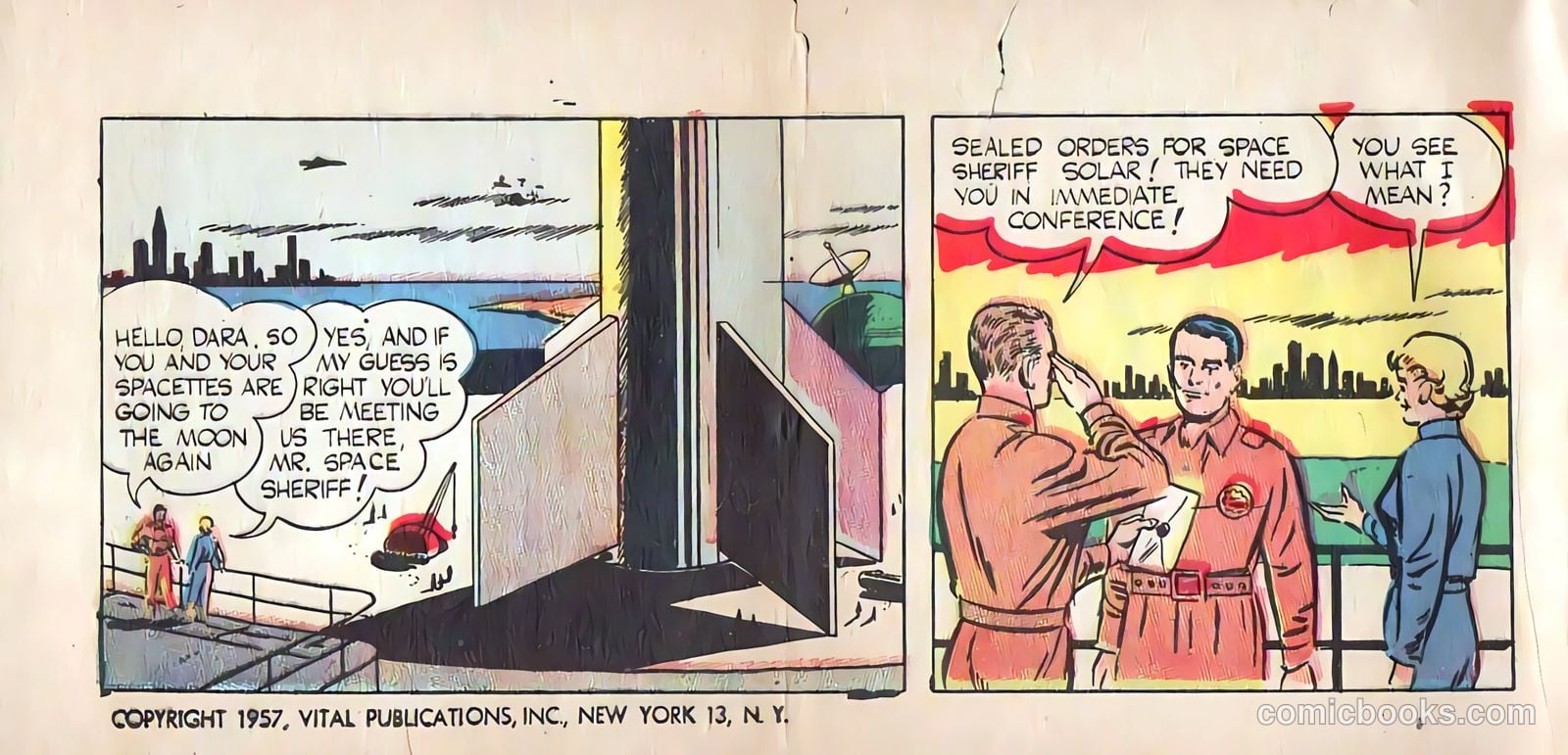 Jim Solar Space Sheriff Defeats the Moon Missile Men #1 (1957) — page 2 of 16