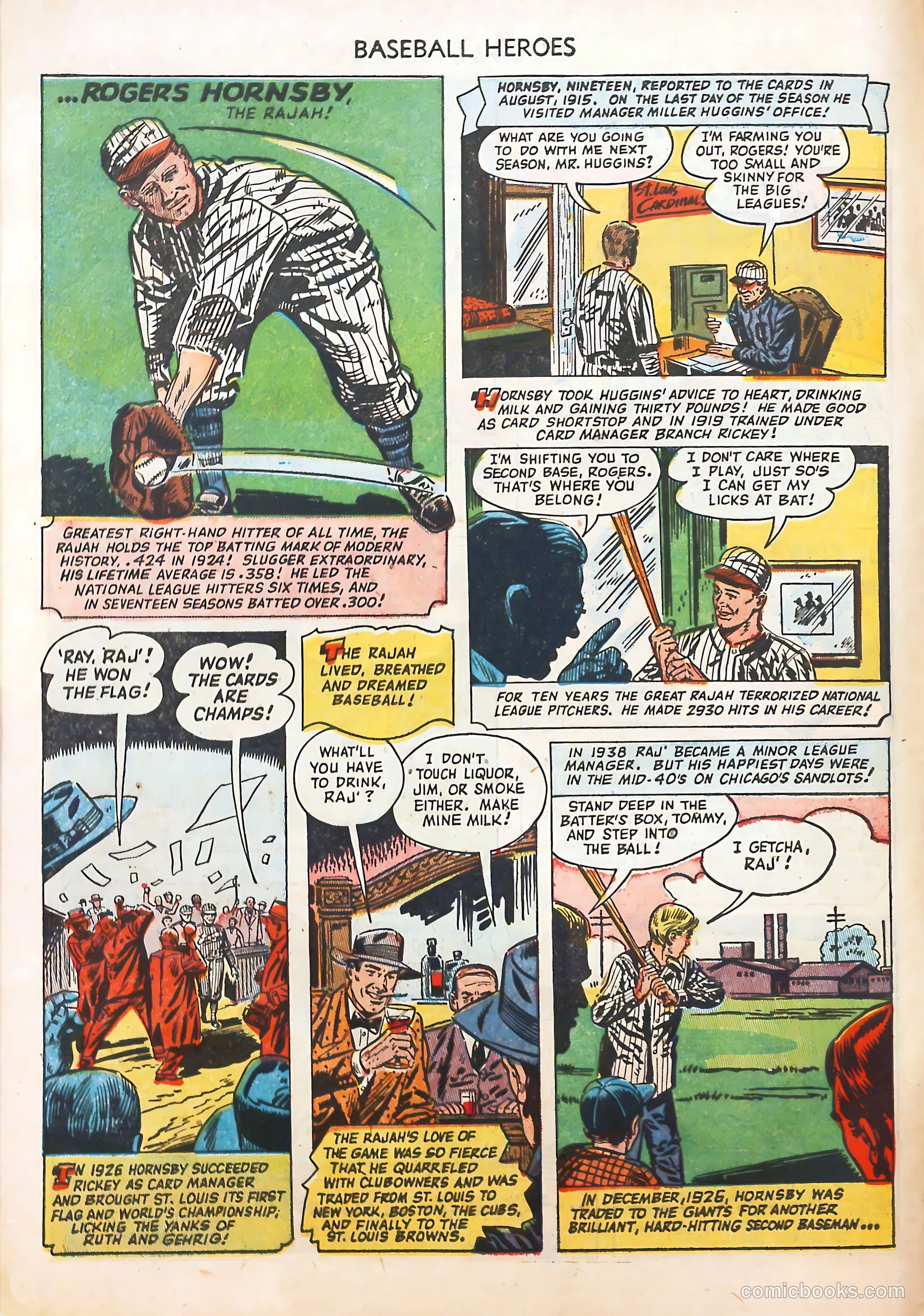 Baseball Heroes #1 (1952) — page 10 of 36