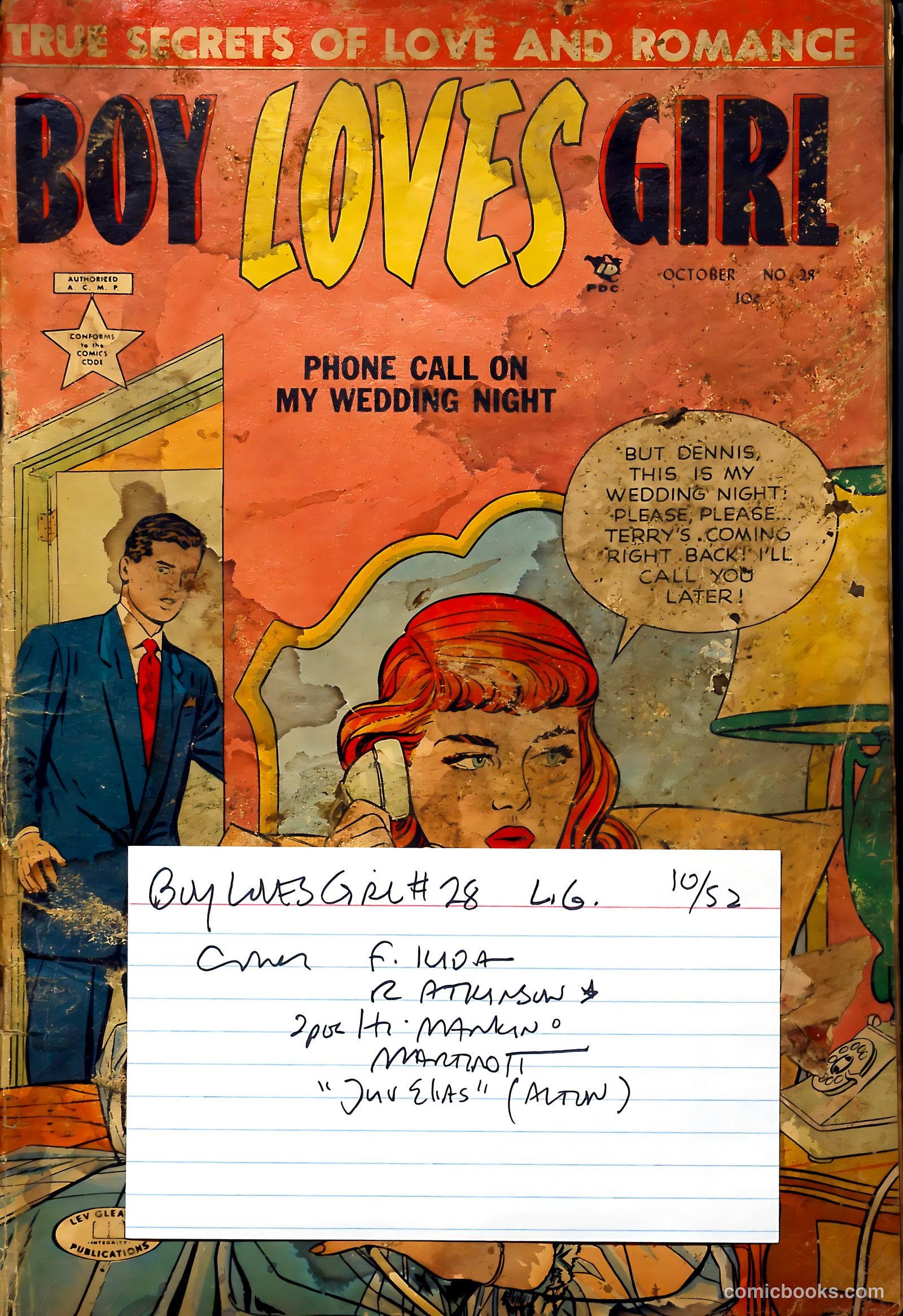 Boy Loves Girl #28 (1952, Lev Gleason Publications, Inc.) — page 37 of 37