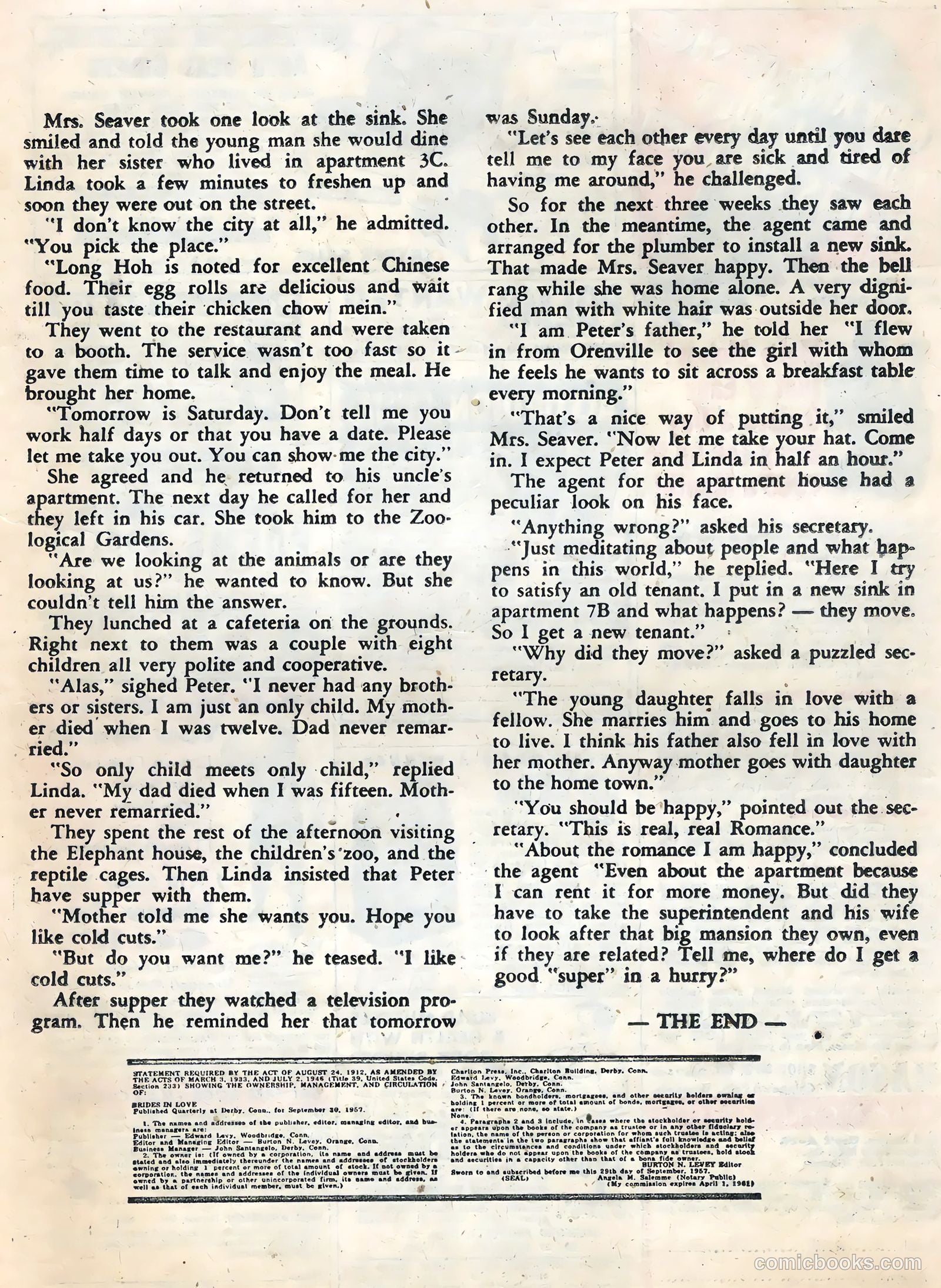 Brides in Love #8 (1958) — page 21