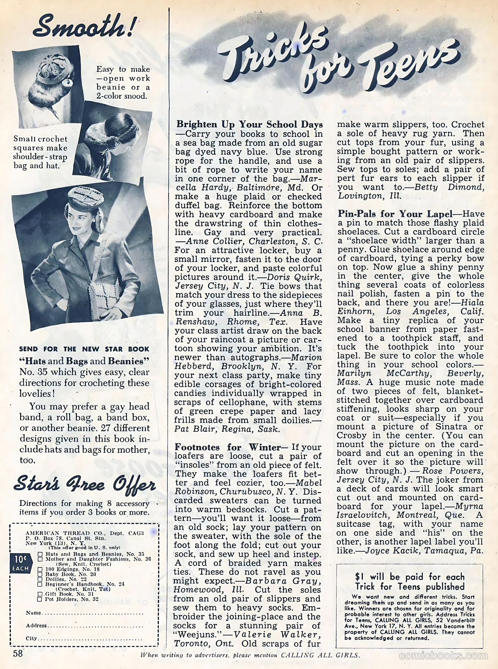 Calling All Girls #37 (1945, Parents' Magazine Press) — page 58 of 74