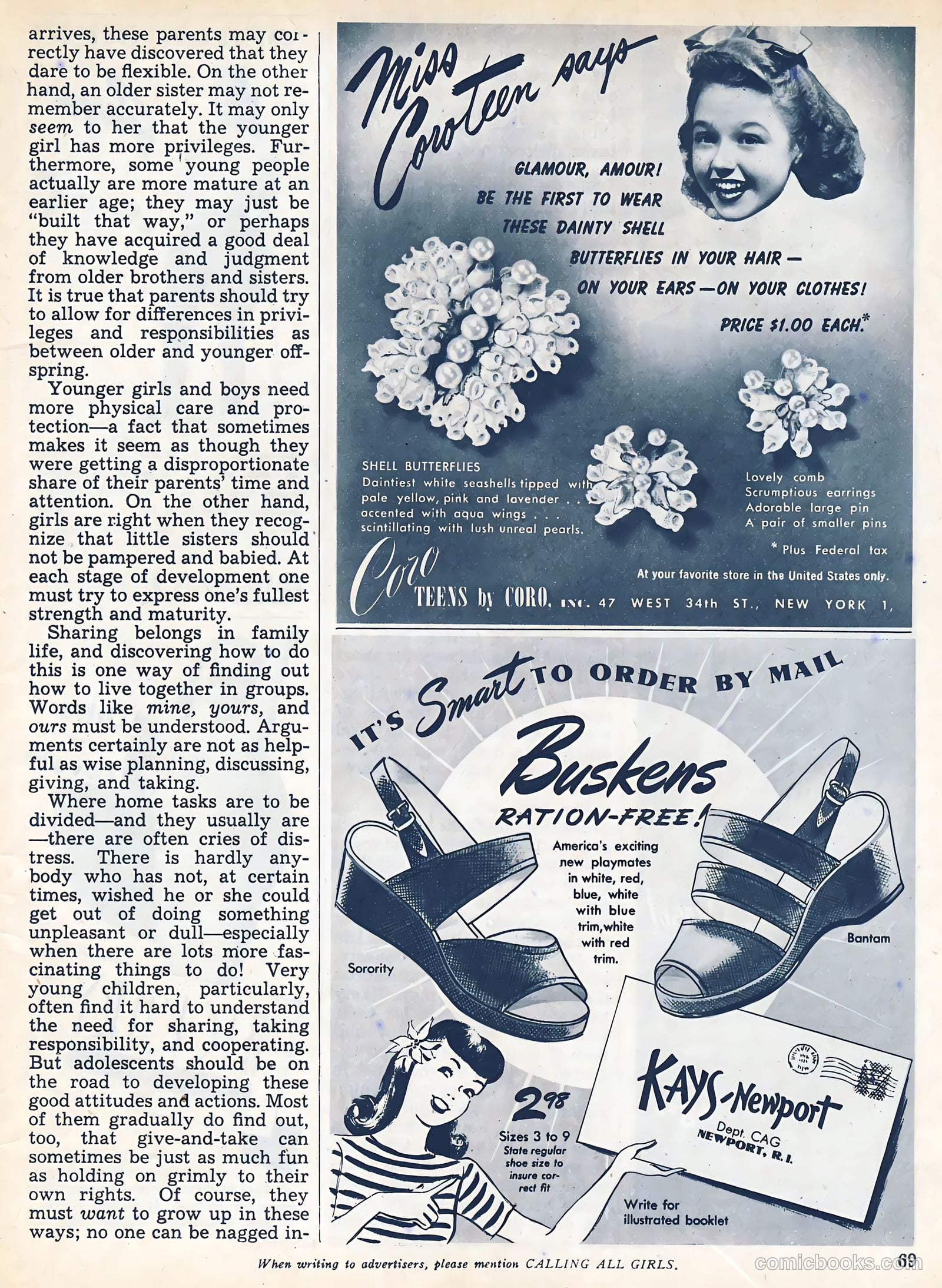 Calling All Girls #37 (1945, Parents' Magazine Press) — page 69 of 74