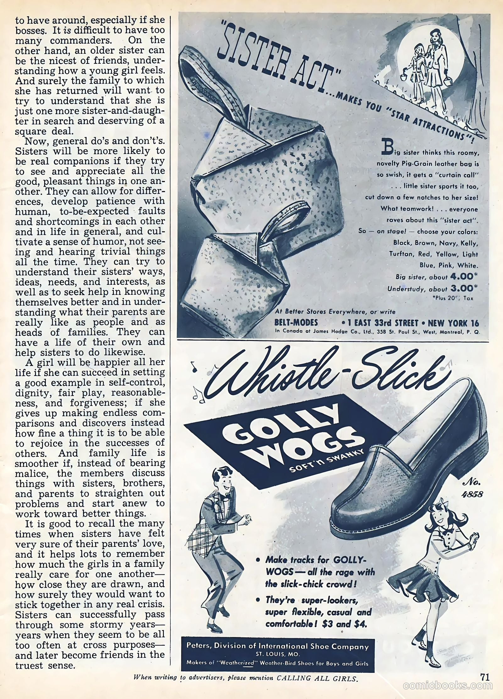 Calling All Girls #37 (1945, Parents' Magazine Press) — page 71 of 74