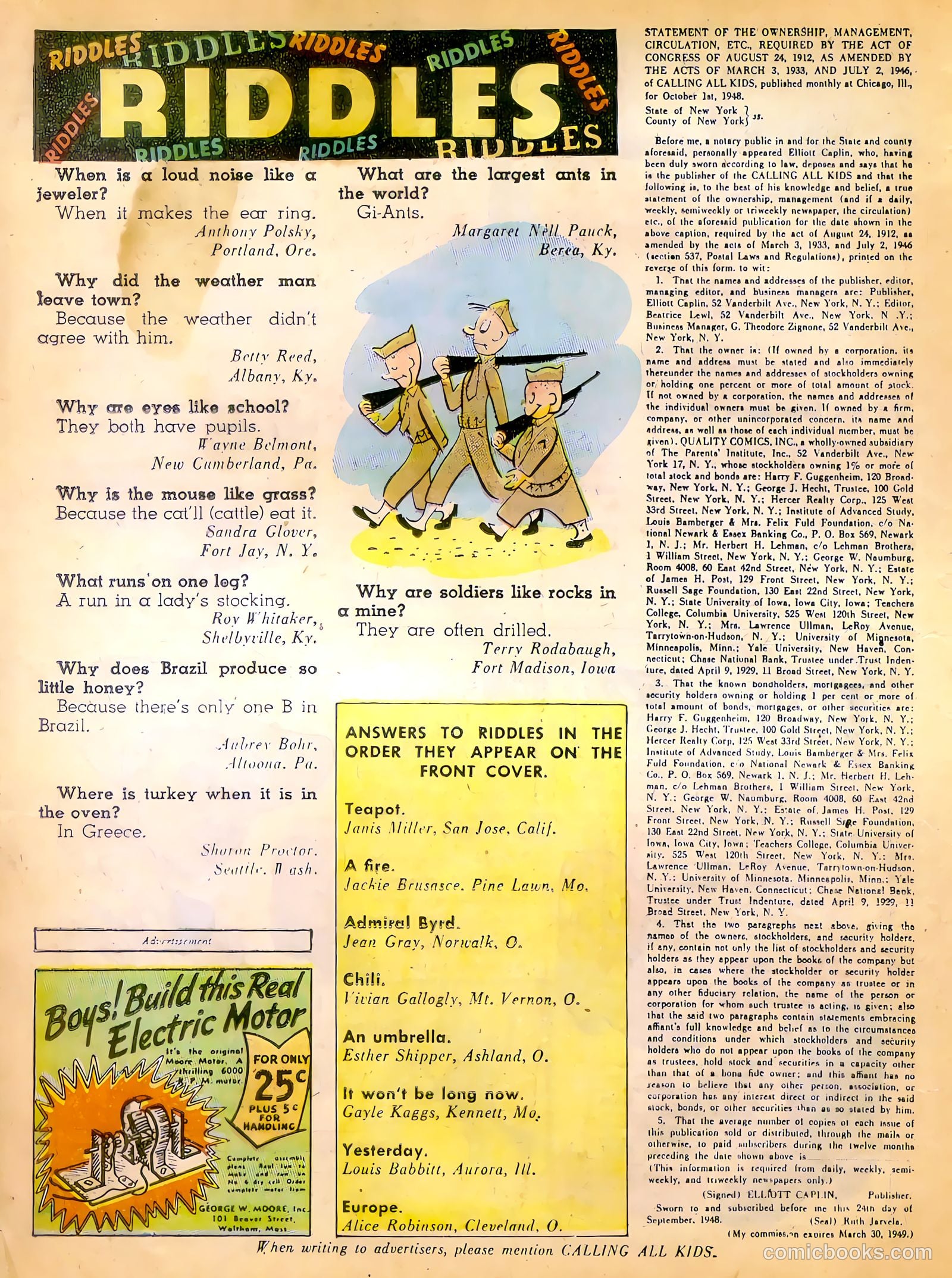 Calling All Kids #22 (1948) — page 18