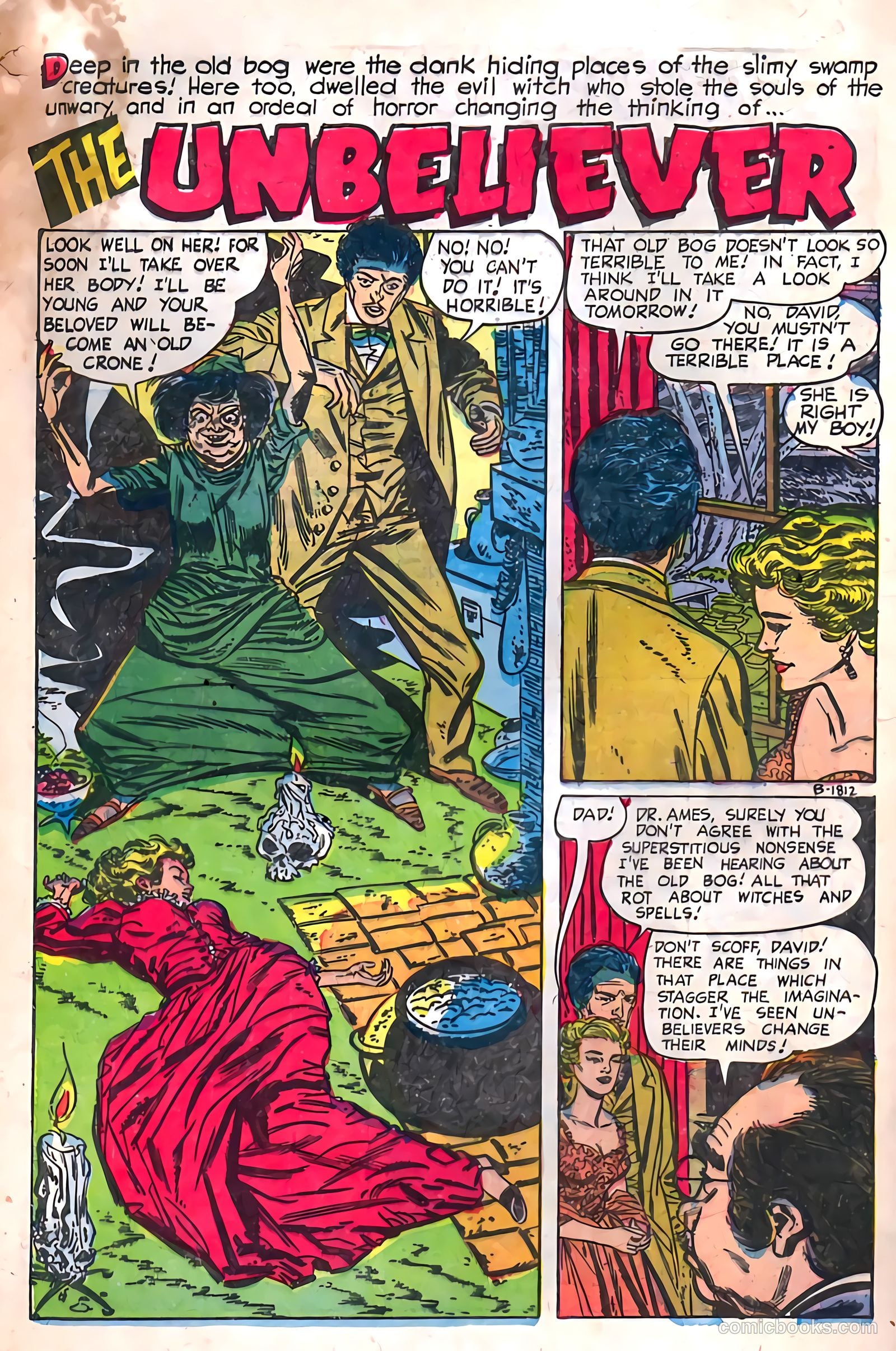 Adventures into Darkness #13 (1954, Visual Editions, Inc.) — page 28 of 36