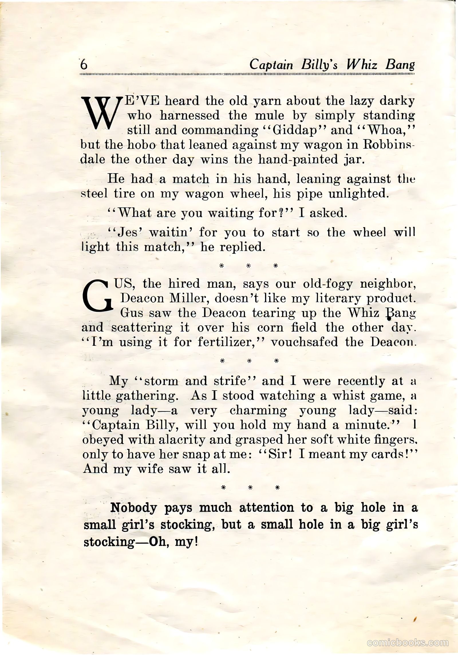 Captain Billy's Whiz Bang #19 (1921) — page 8 of 68