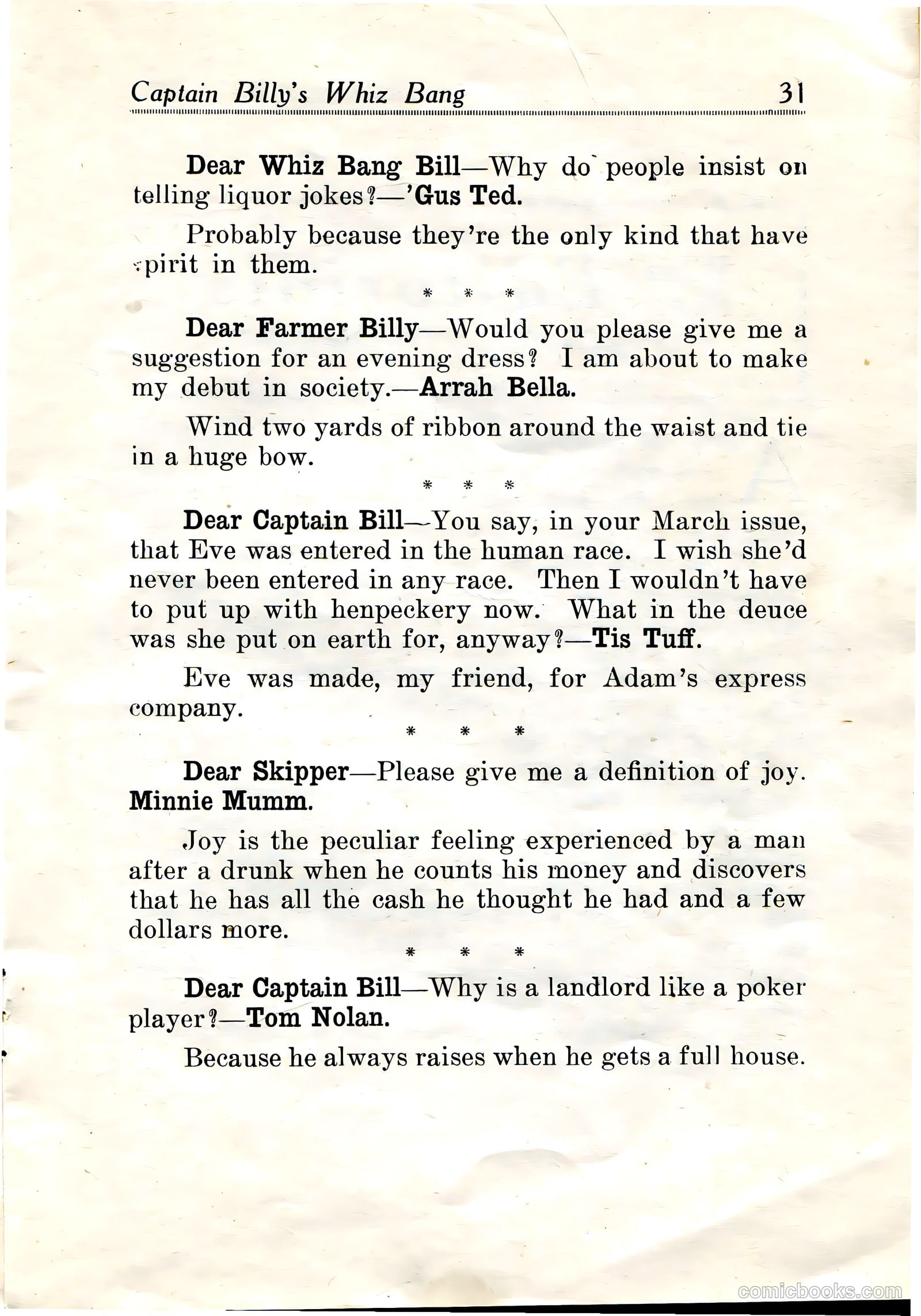 Captain Billy's Whiz Bang #19 (1921) — page 33 of 68
