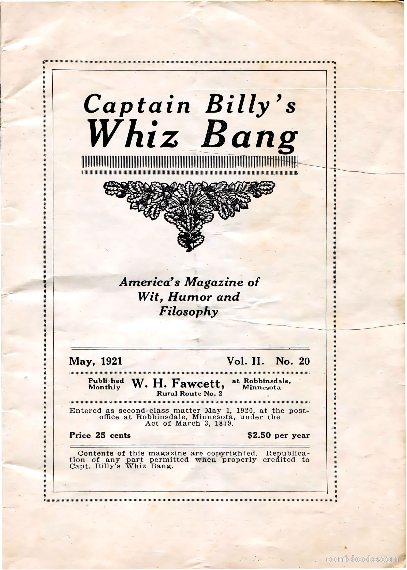 Captain Billy's Whiz Bang #20 (1921) — page 3 of 68