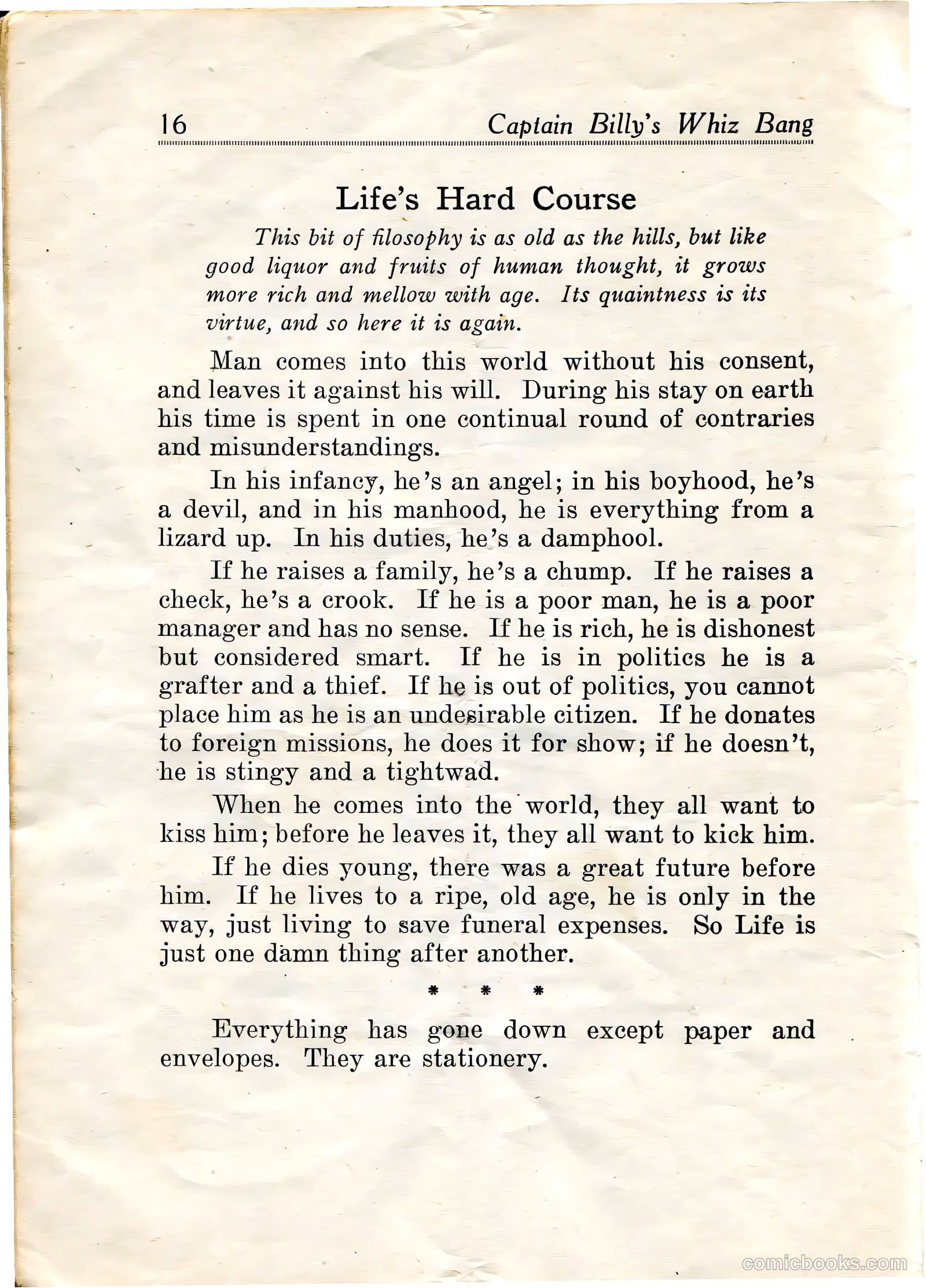 Captain Billy's Whiz Bang #20 (1921) — page 18 of 68