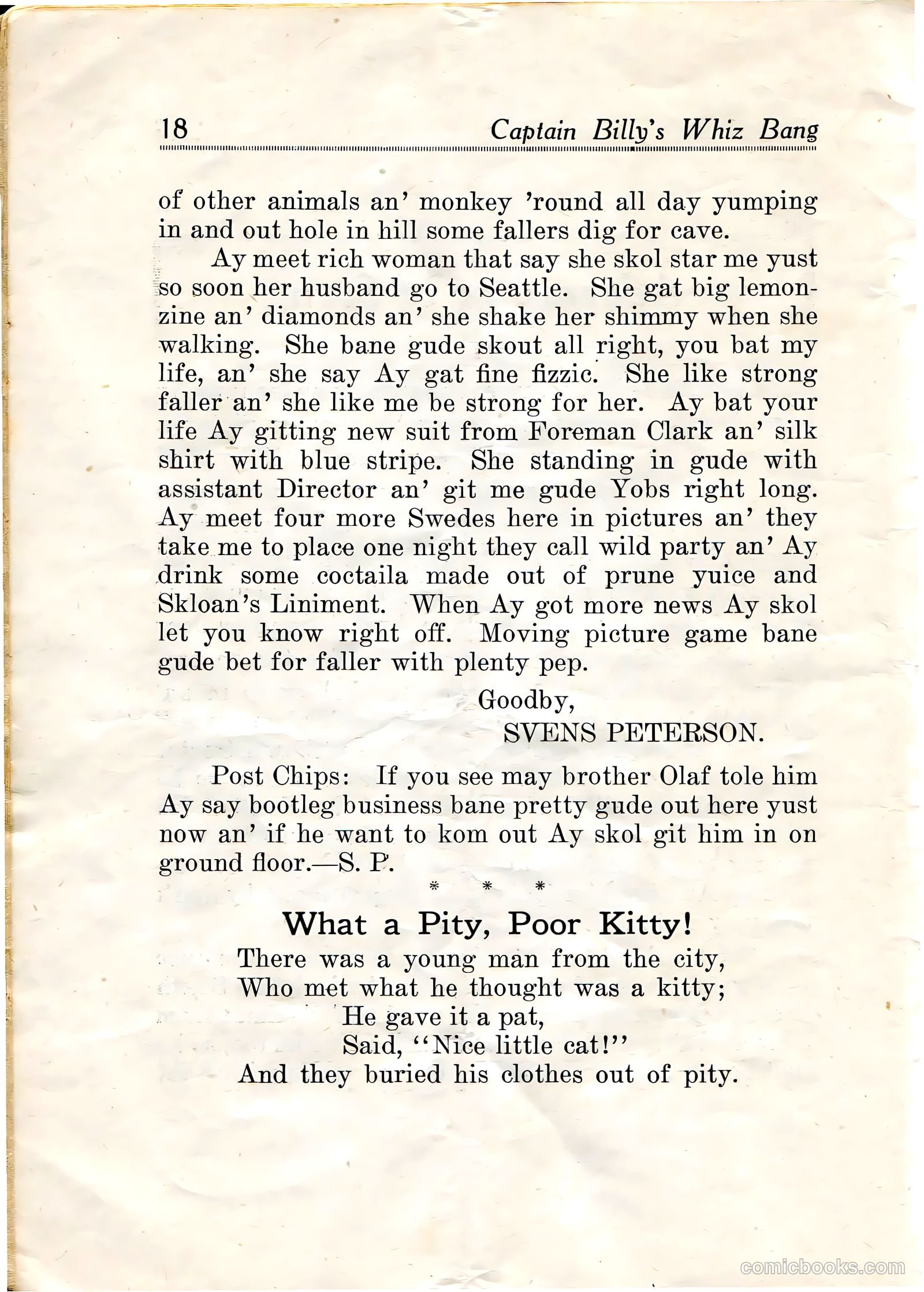 Captain Billy's Whiz Bang #20 (1921) — page 20 of 68