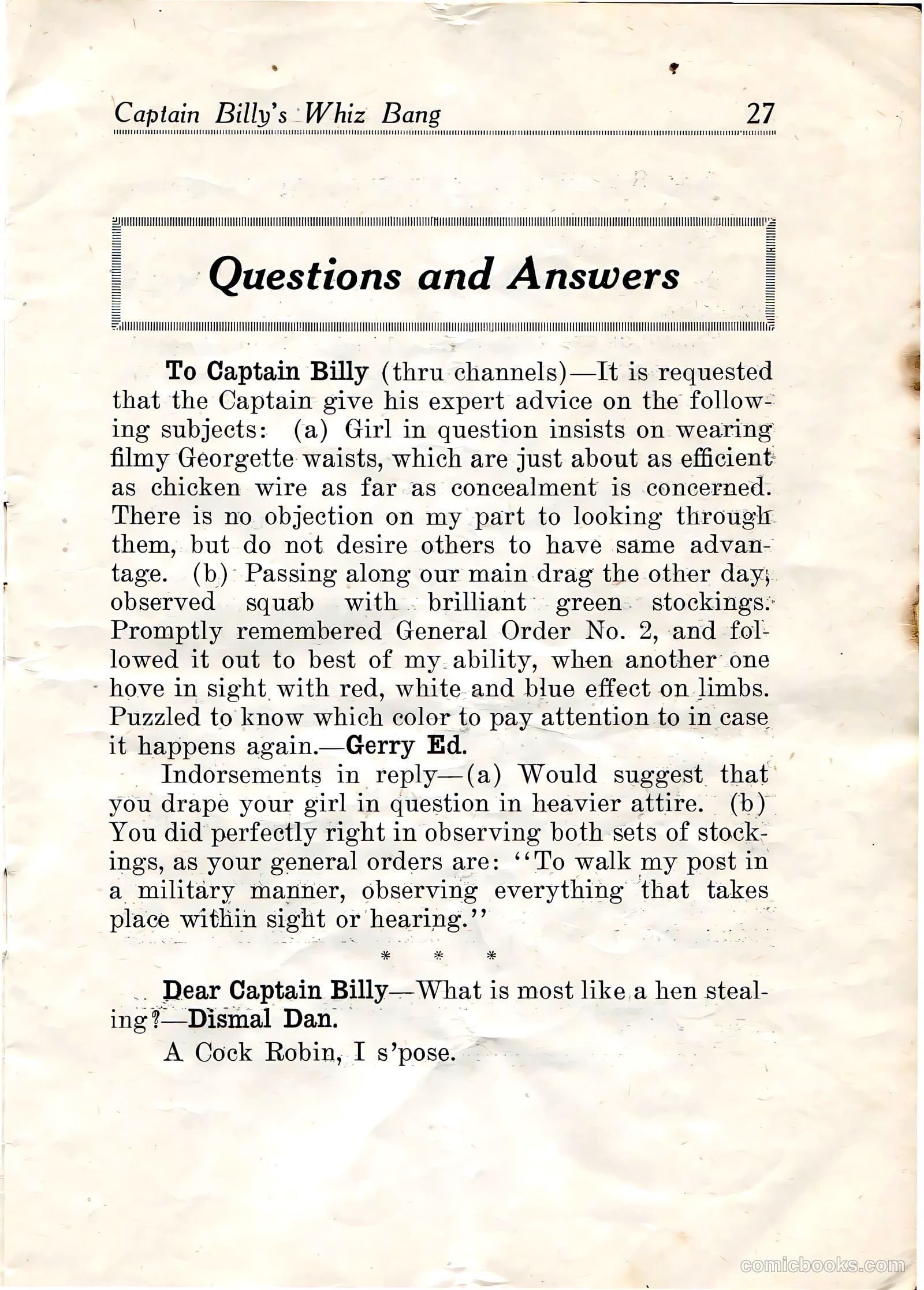 Captain Billy's Whiz Bang #20 (1921) — page 29 of 68
