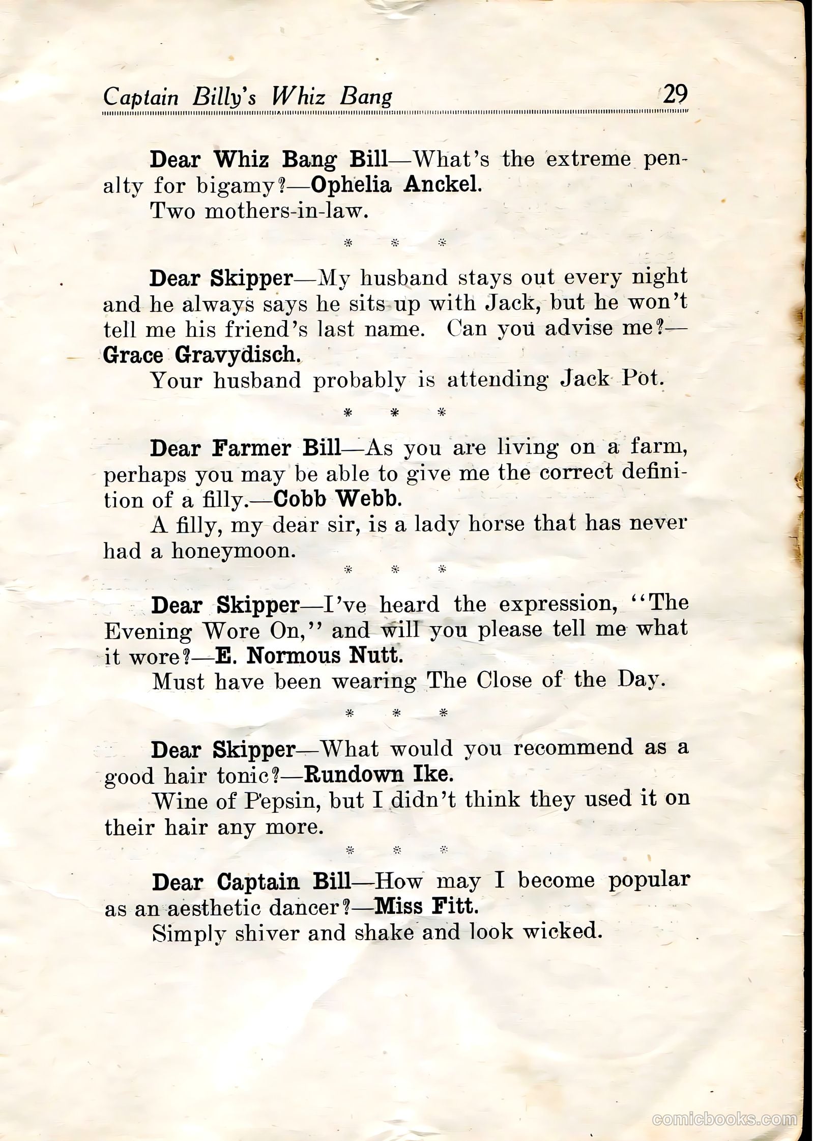 Captain Billy's Whiz Bang #20 (1921) — page 31 of 68