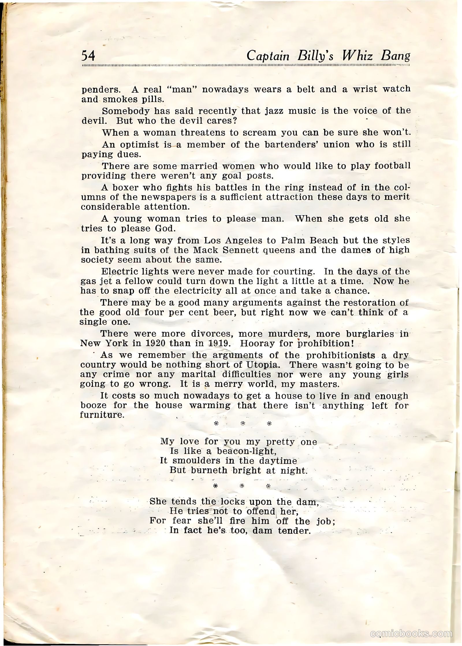 Captain Billy's Whiz Bang #20 (1921) — page 56 of 68