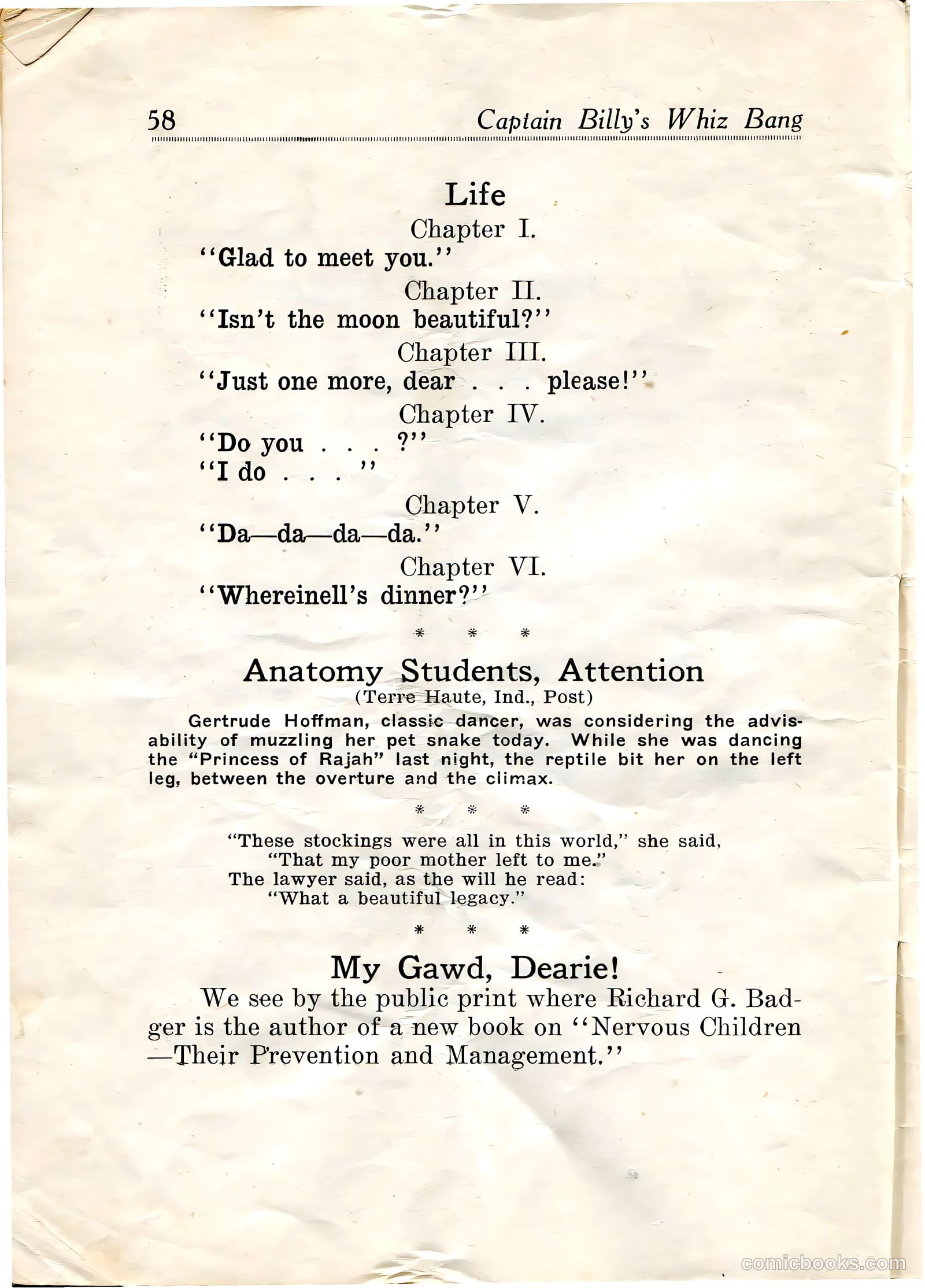 Captain Billy's Whiz Bang #20 (1921) — page 60 of 68