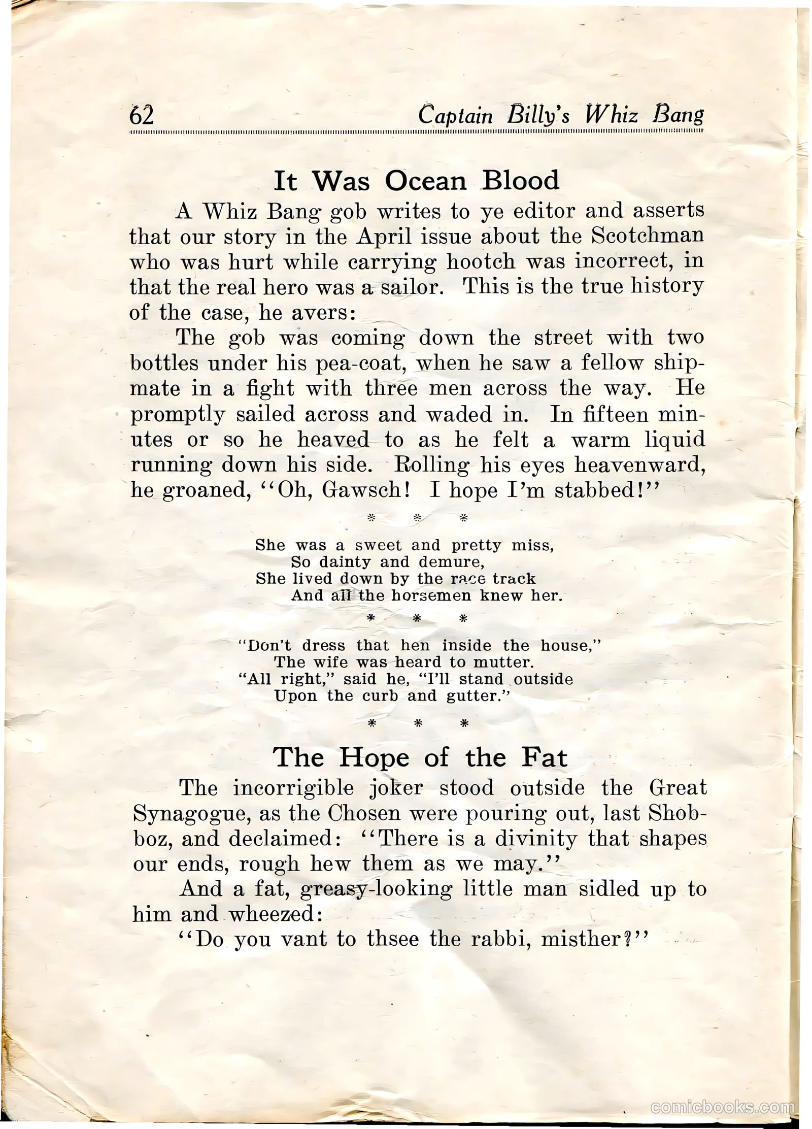 Captain Billy's Whiz Bang #20 (1921) — page 64 of 68