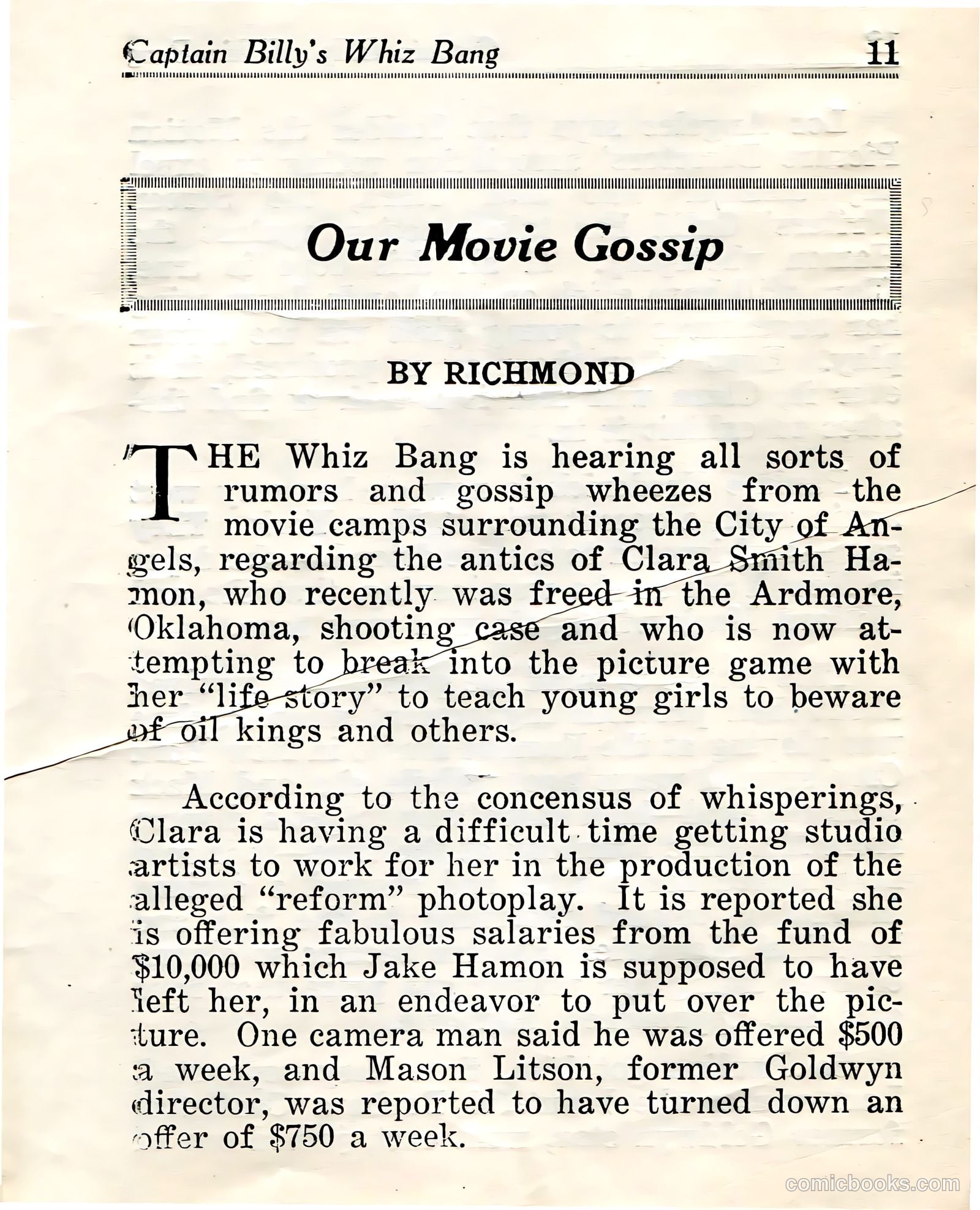 Captain Billy's Whiz Bang #23 (1921) — page 13 of 68