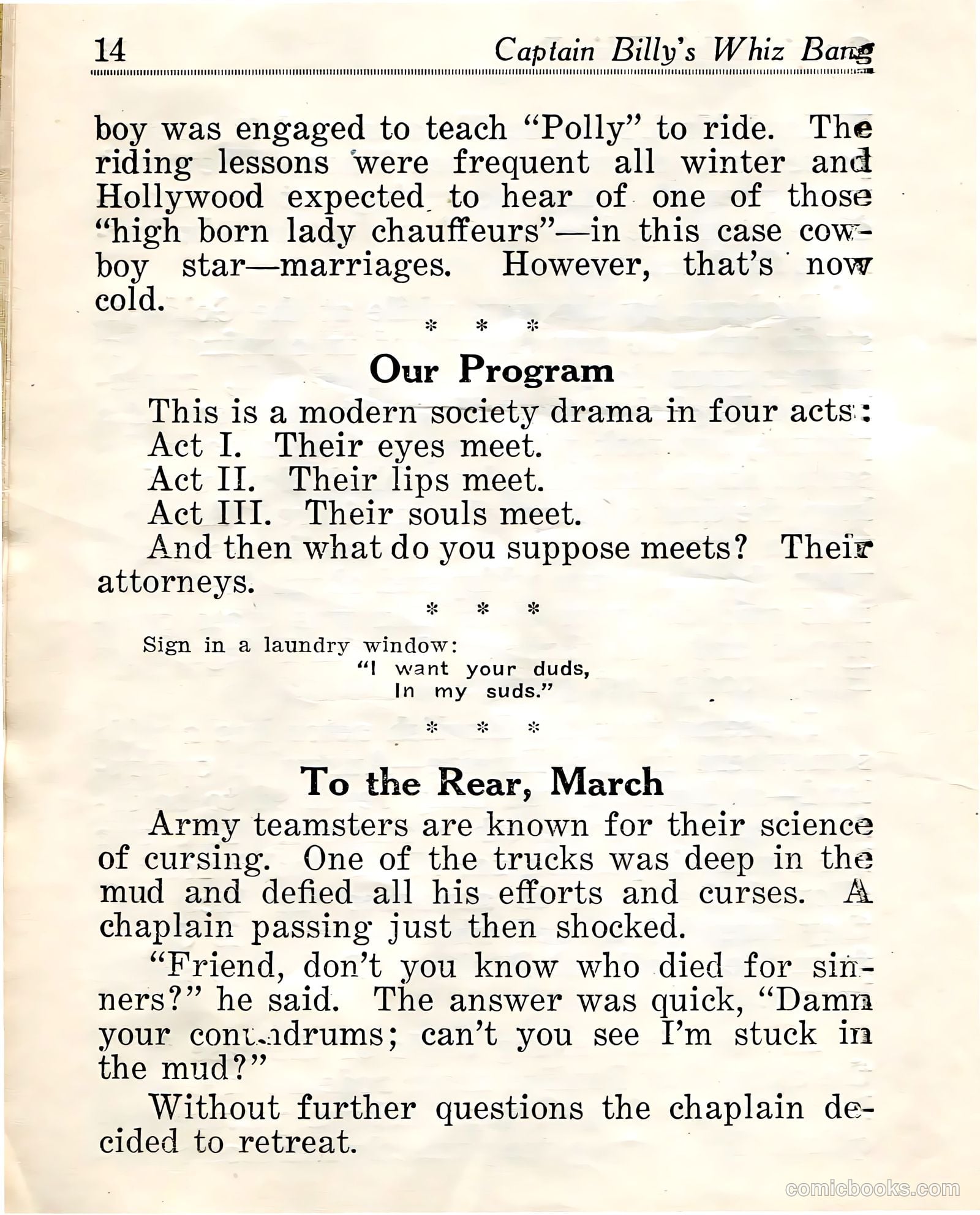 Captain Billy's Whiz Bang #23 (1921) — page 16 of 68