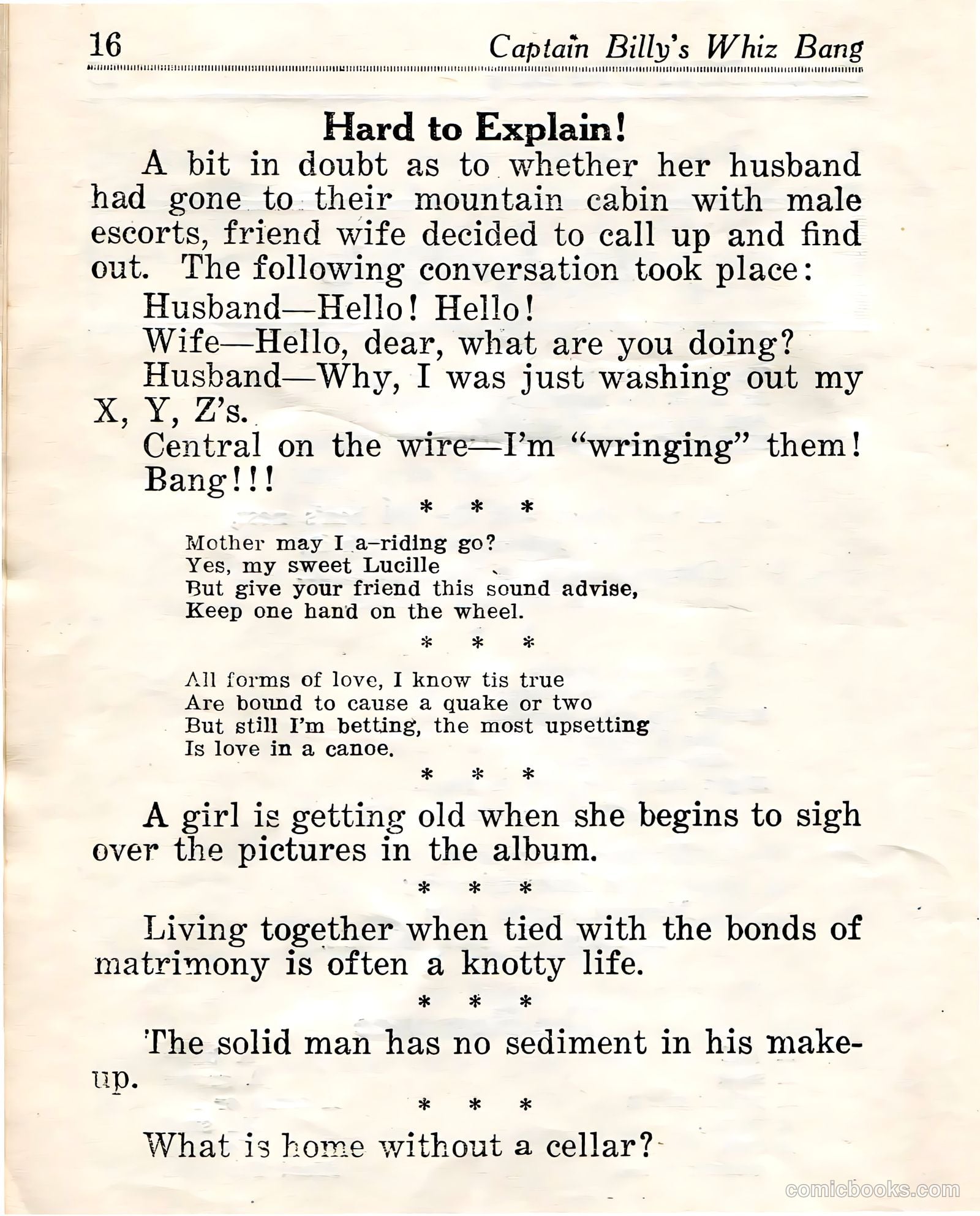 Captain Billy's Whiz Bang #23 (1921) — page 18 of 68