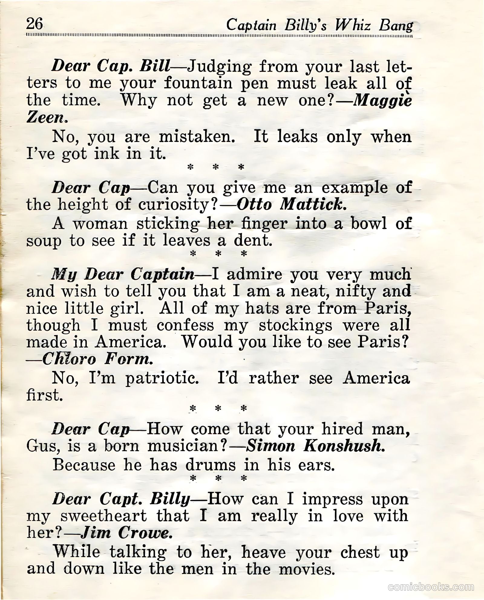 Captain Billy's Whiz Bang #23 (1921) — page 28 of 68
