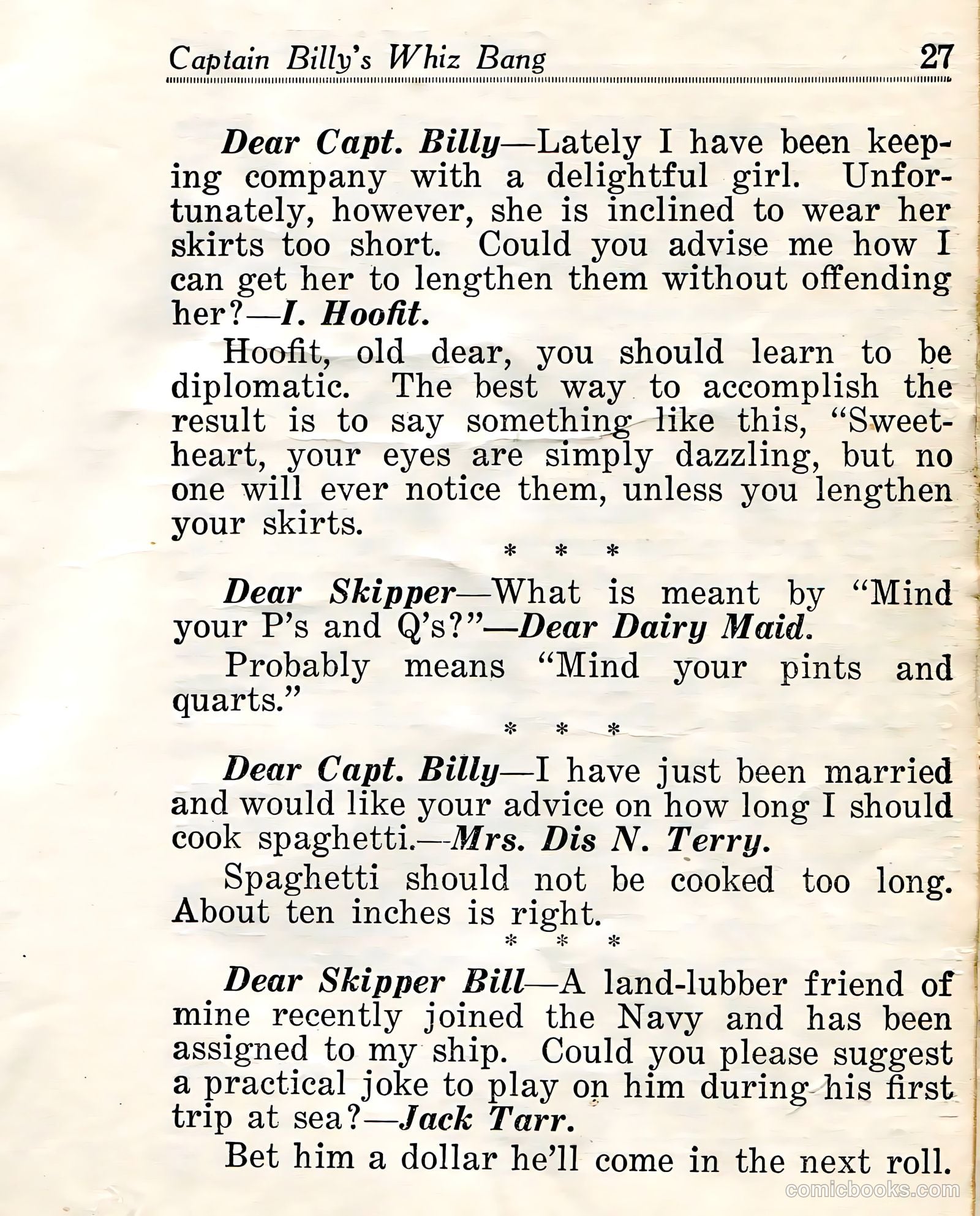Captain Billy's Whiz Bang #23 (1921) — page 29 of 68
