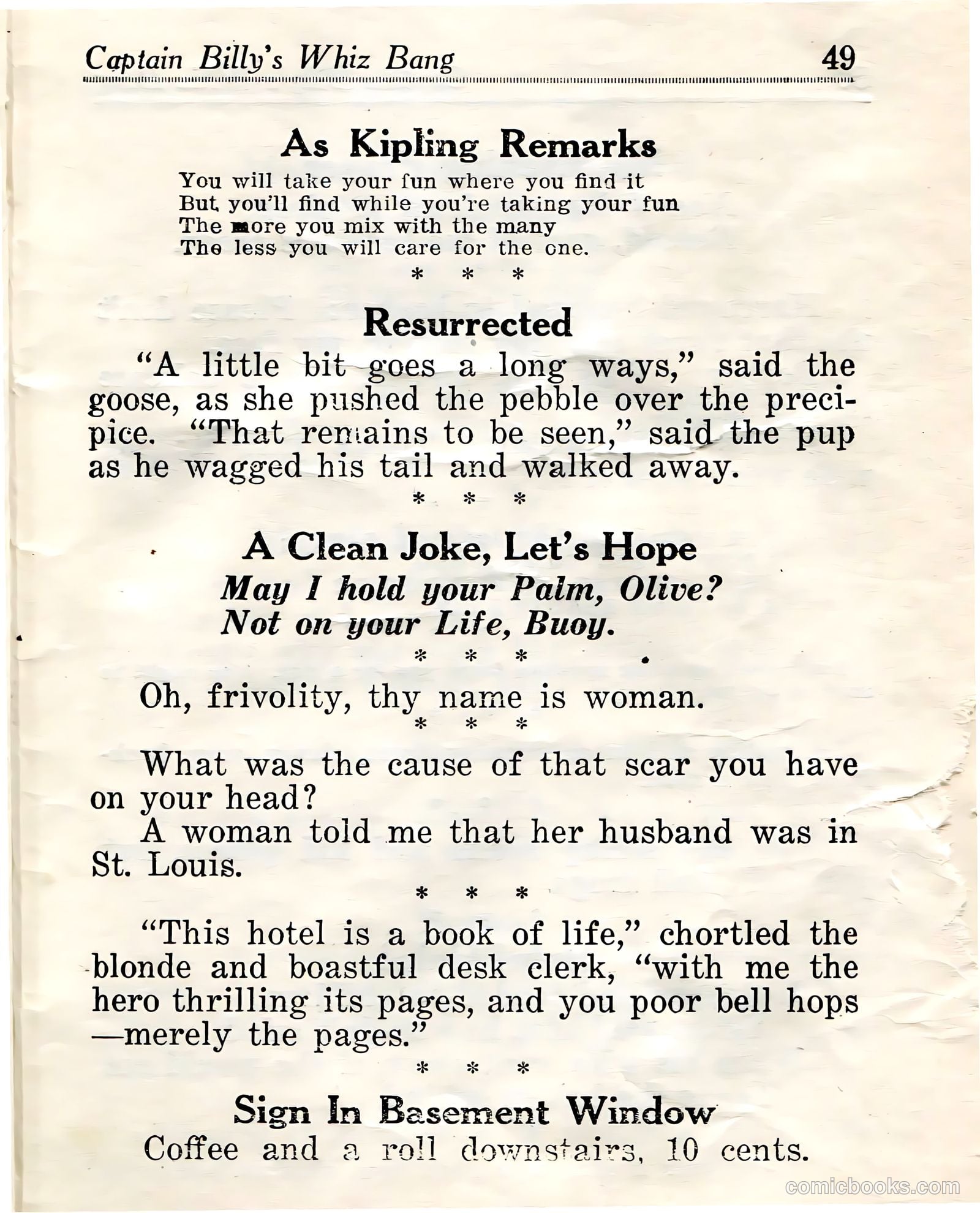 Captain Billy's Whiz Bang #23 (1921) — page 51 of 68