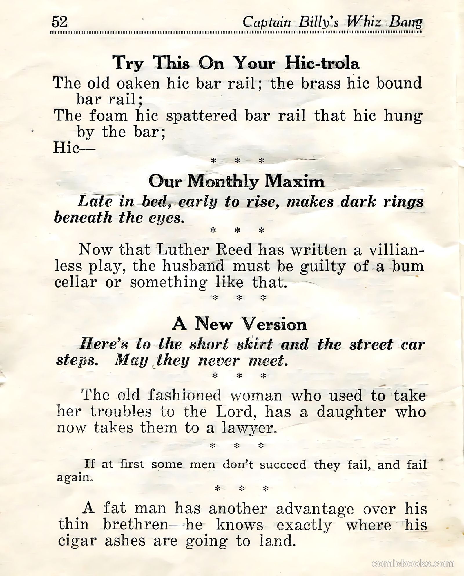 Captain Billy's Whiz Bang #23 (1921) — page 54 of 68