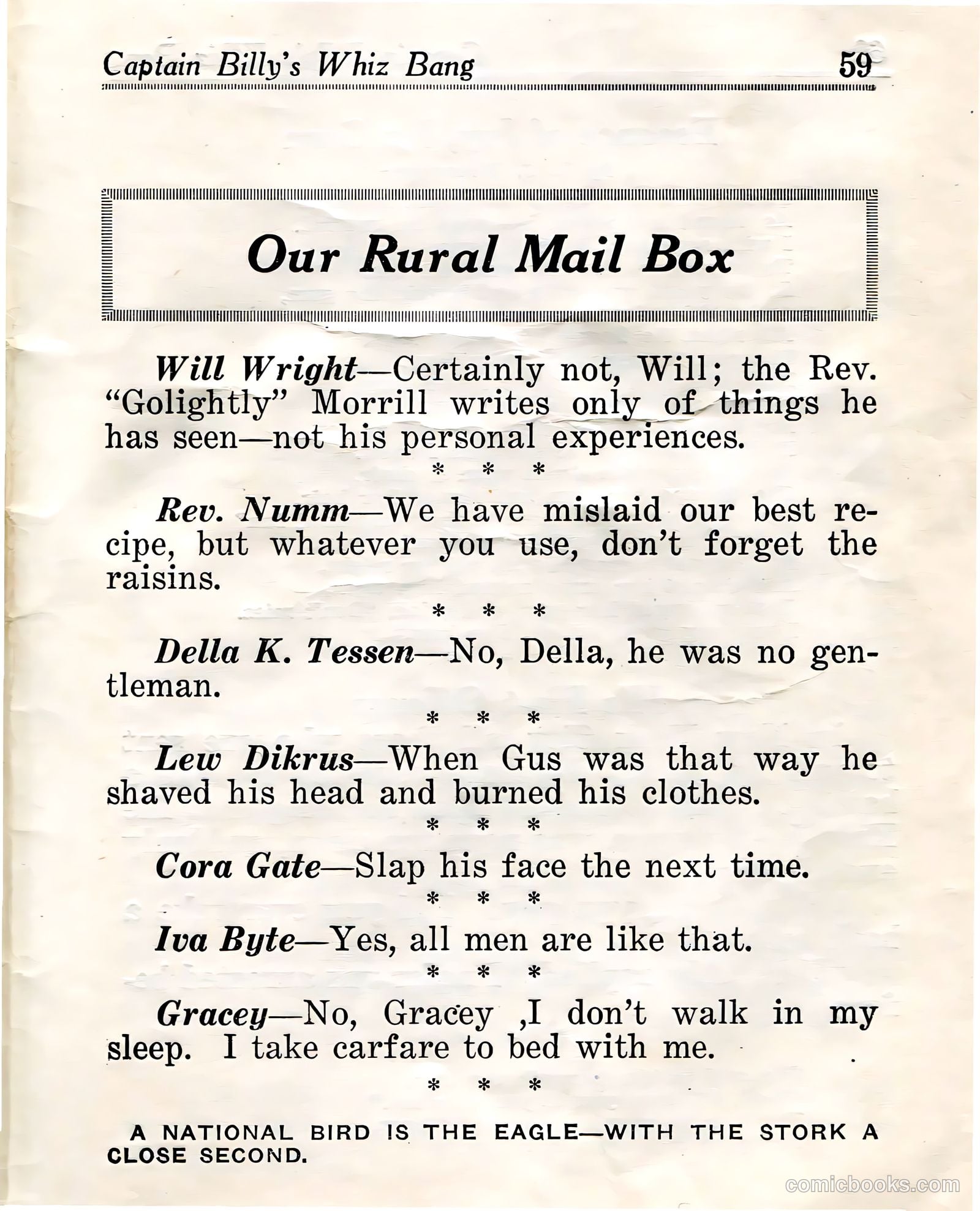 Captain Billy's Whiz Bang #23 (1921) — page 61 of 68