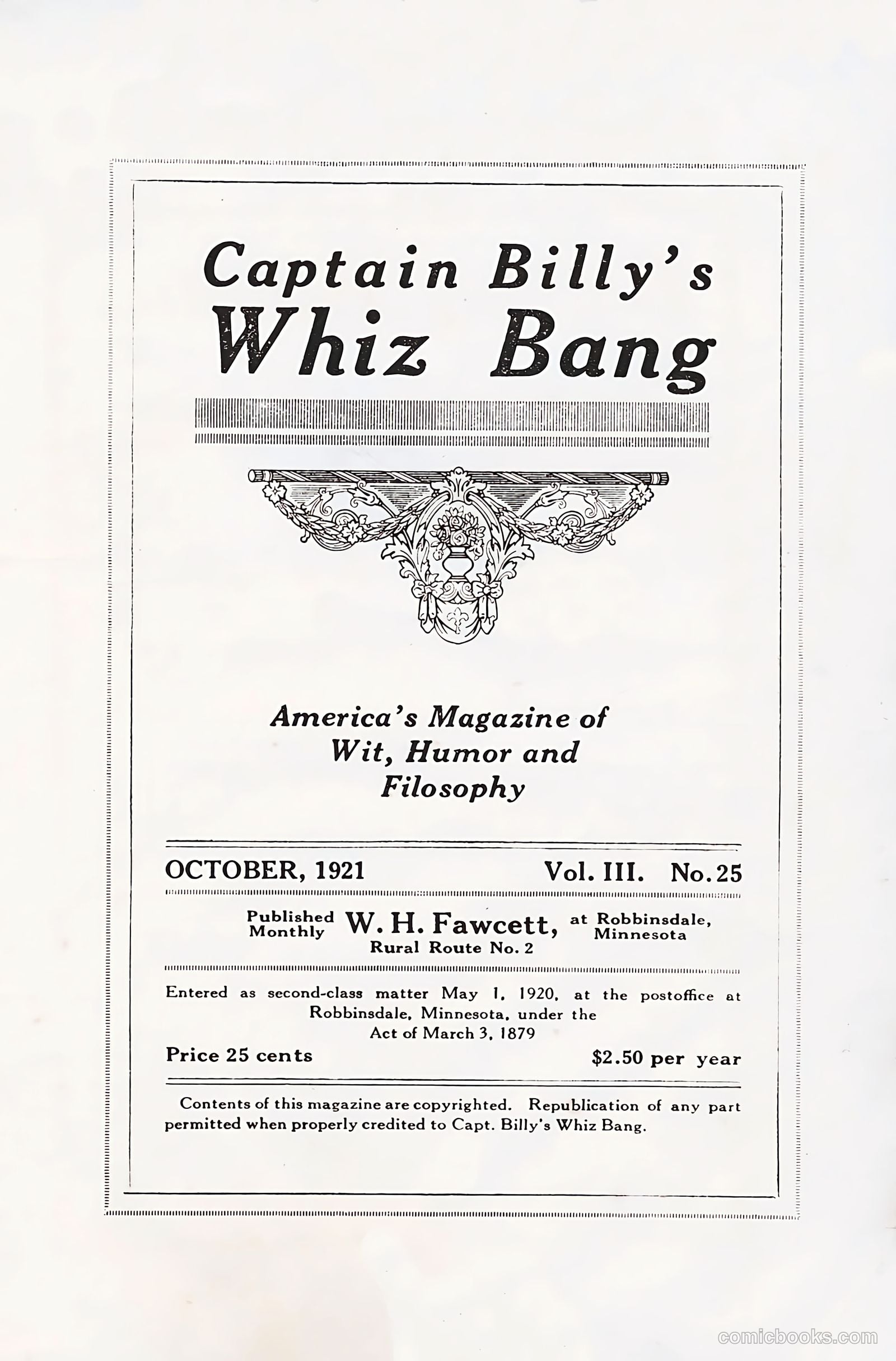 Captain Billy's Whiz Bang #25 (1921) — page 3 of 68