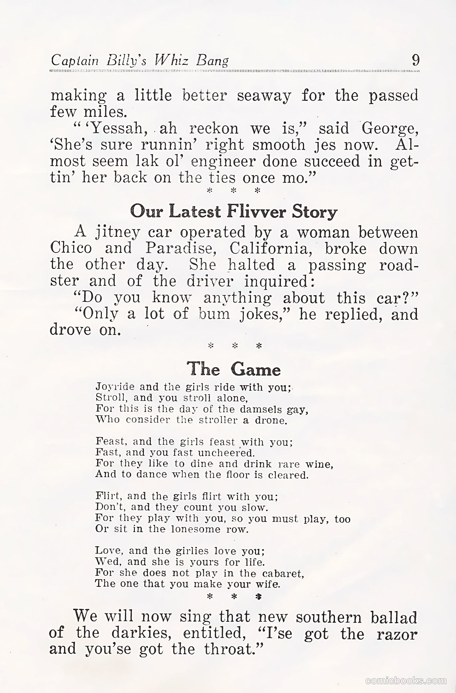 Captain Billy's Whiz Bang #25 (1921) — page 11 of 68