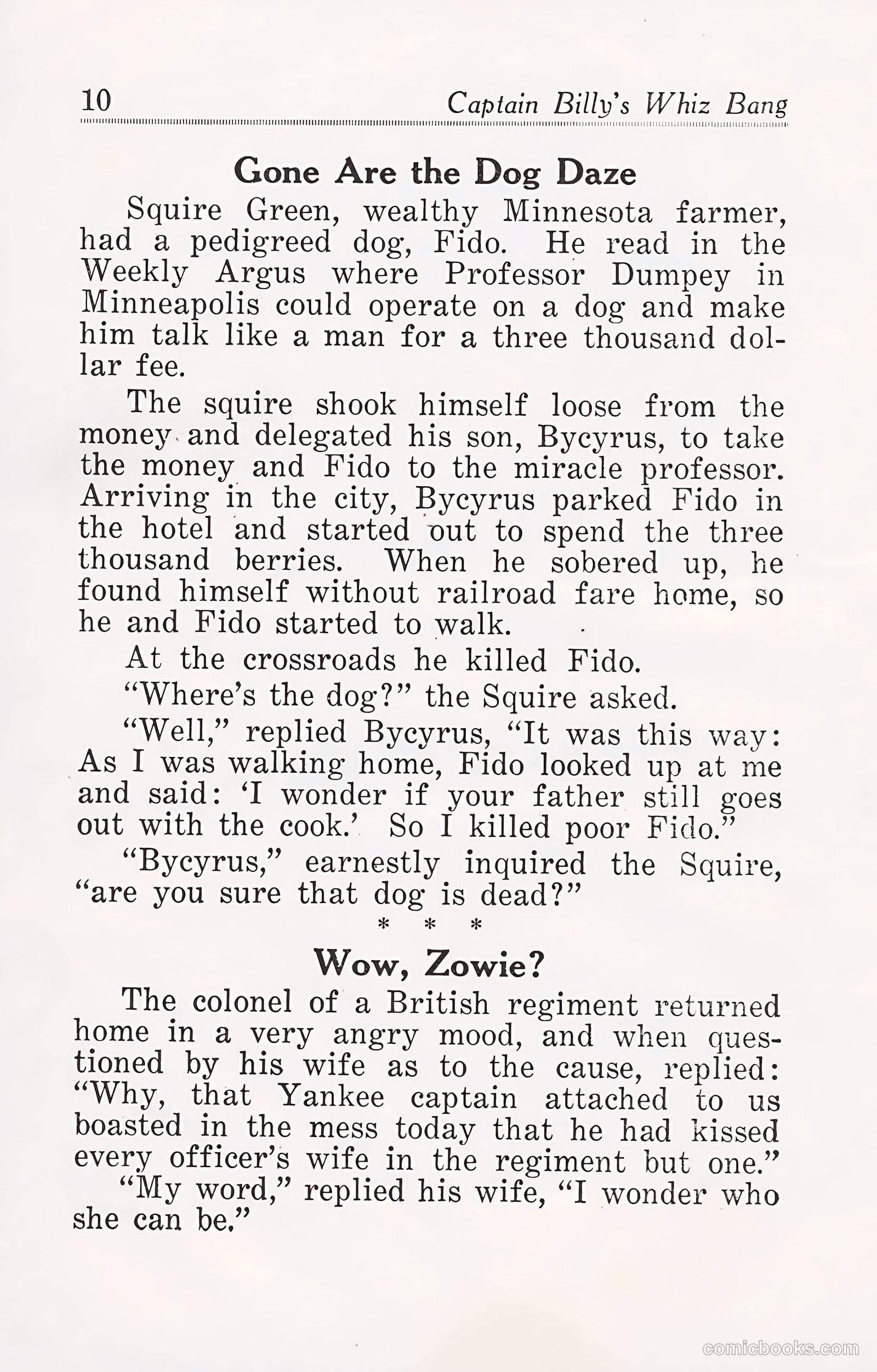Captain Billy's Whiz Bang #25 (1921) — page 12 of 68