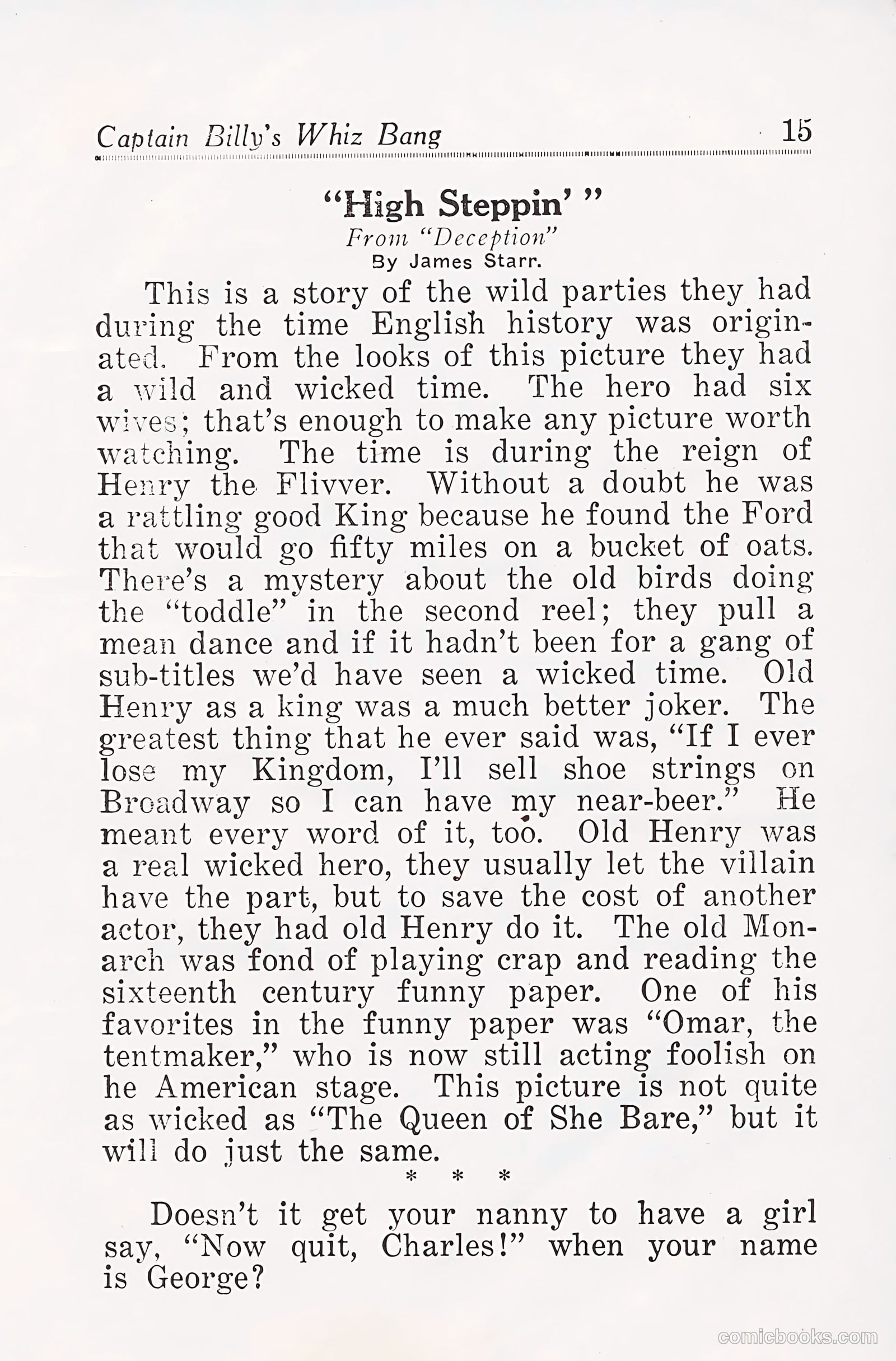 Captain Billy's Whiz Bang #25 (1921) — page 17 of 68