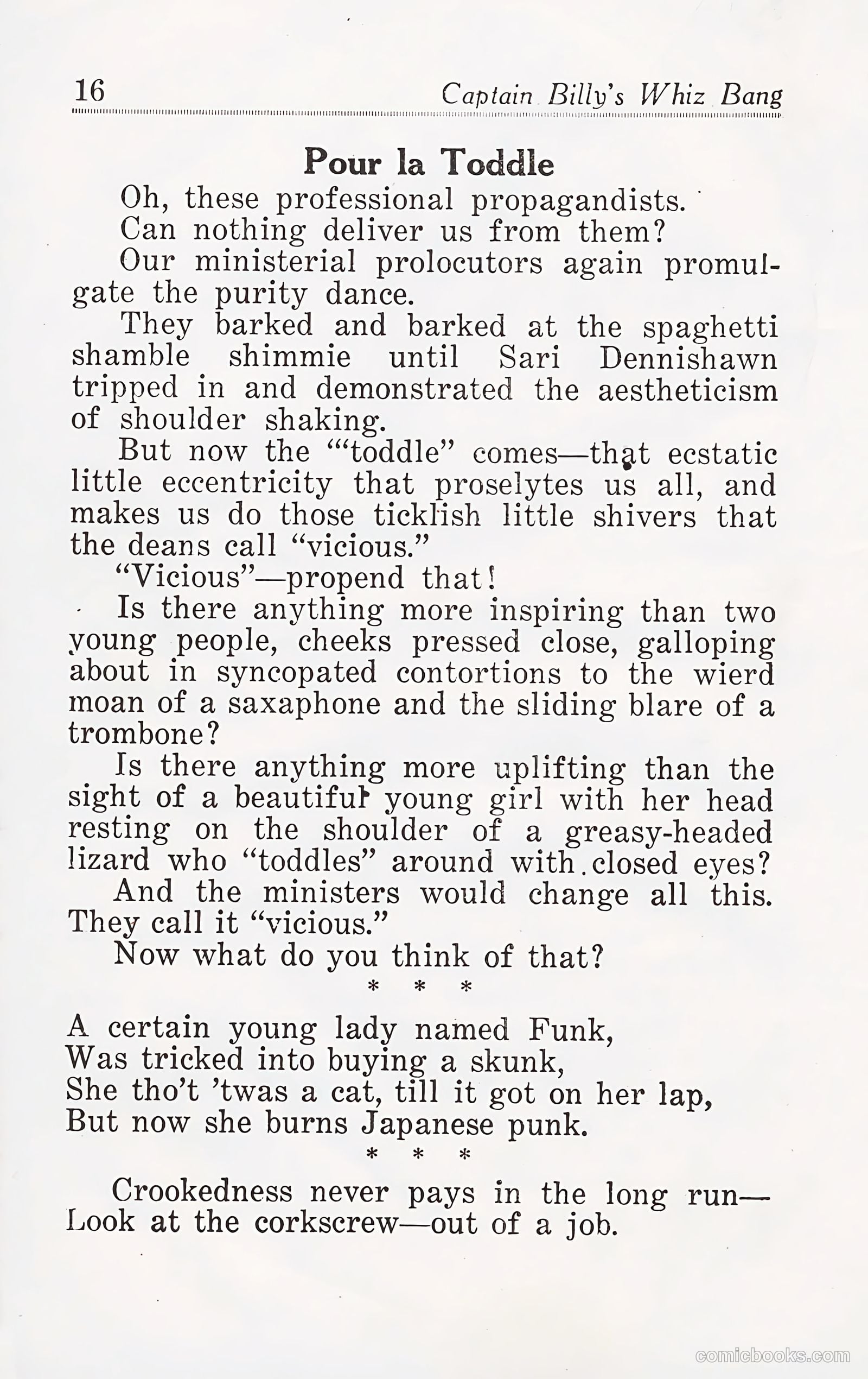 Captain Billy's Whiz Bang #25 (1921) — page 18 of 68